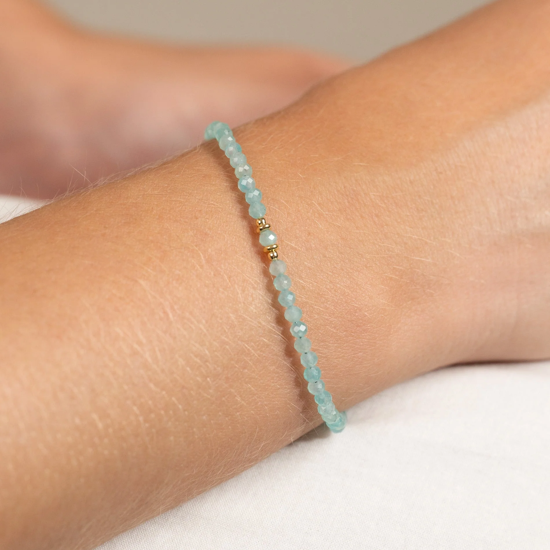 ALINA BLUE AMAZONITE GOLDEN BRACELET - Image 2