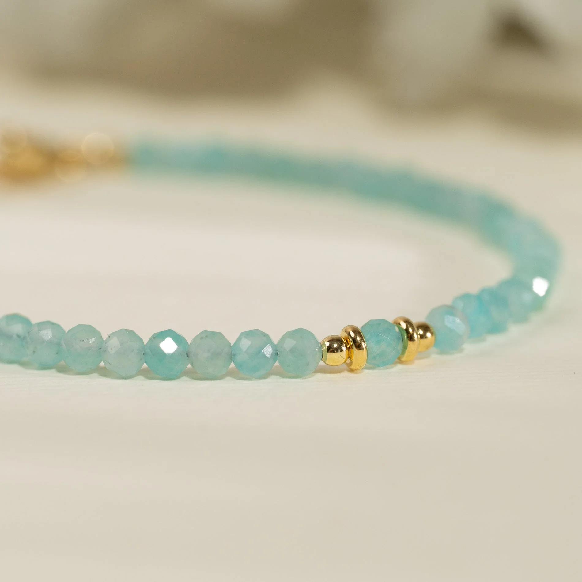 ALINA BLUE AMAZONITE GOLDEN BRACELET - Image 3