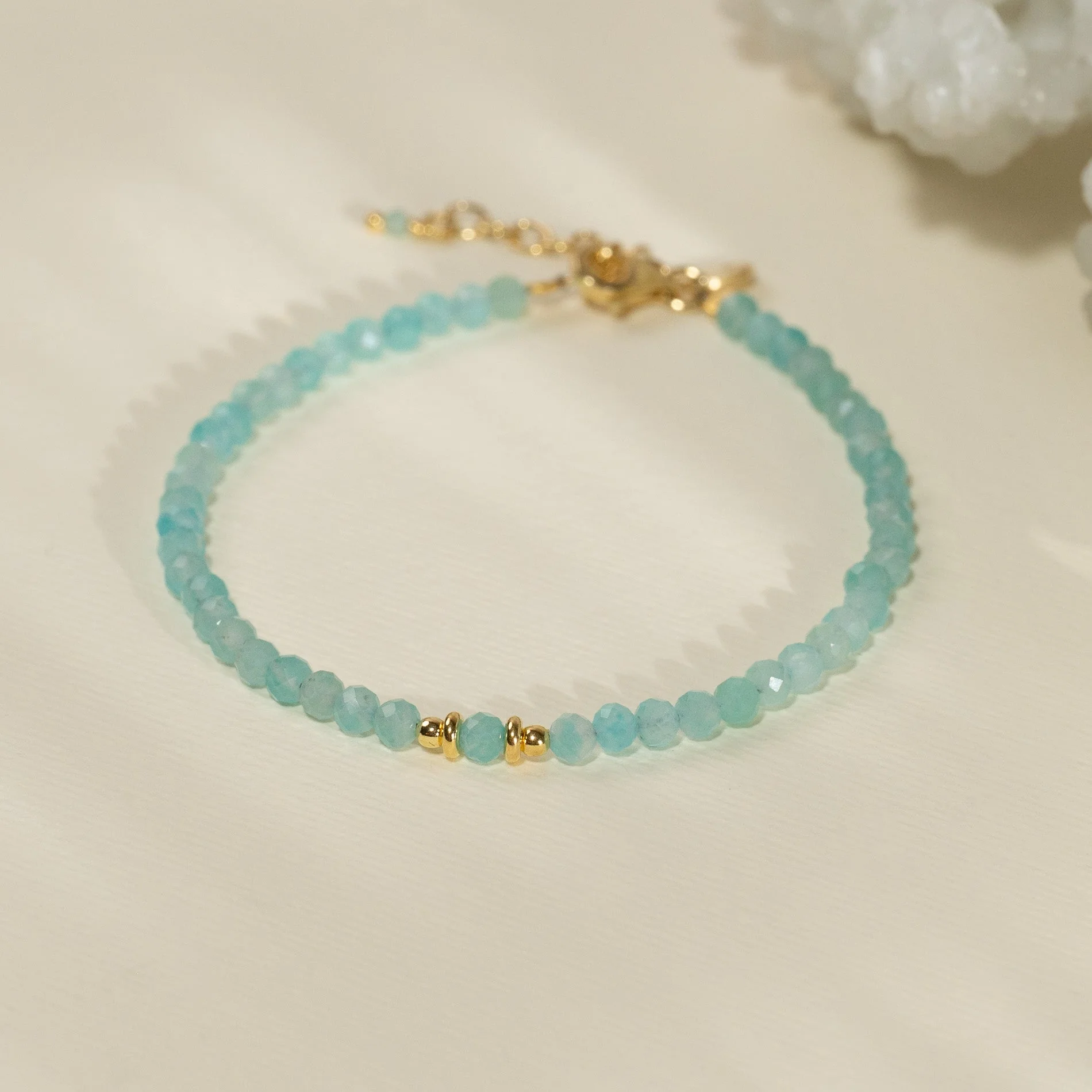 ALINA BLUE AMAZONITE GOLDEN BRACELET - Image 4