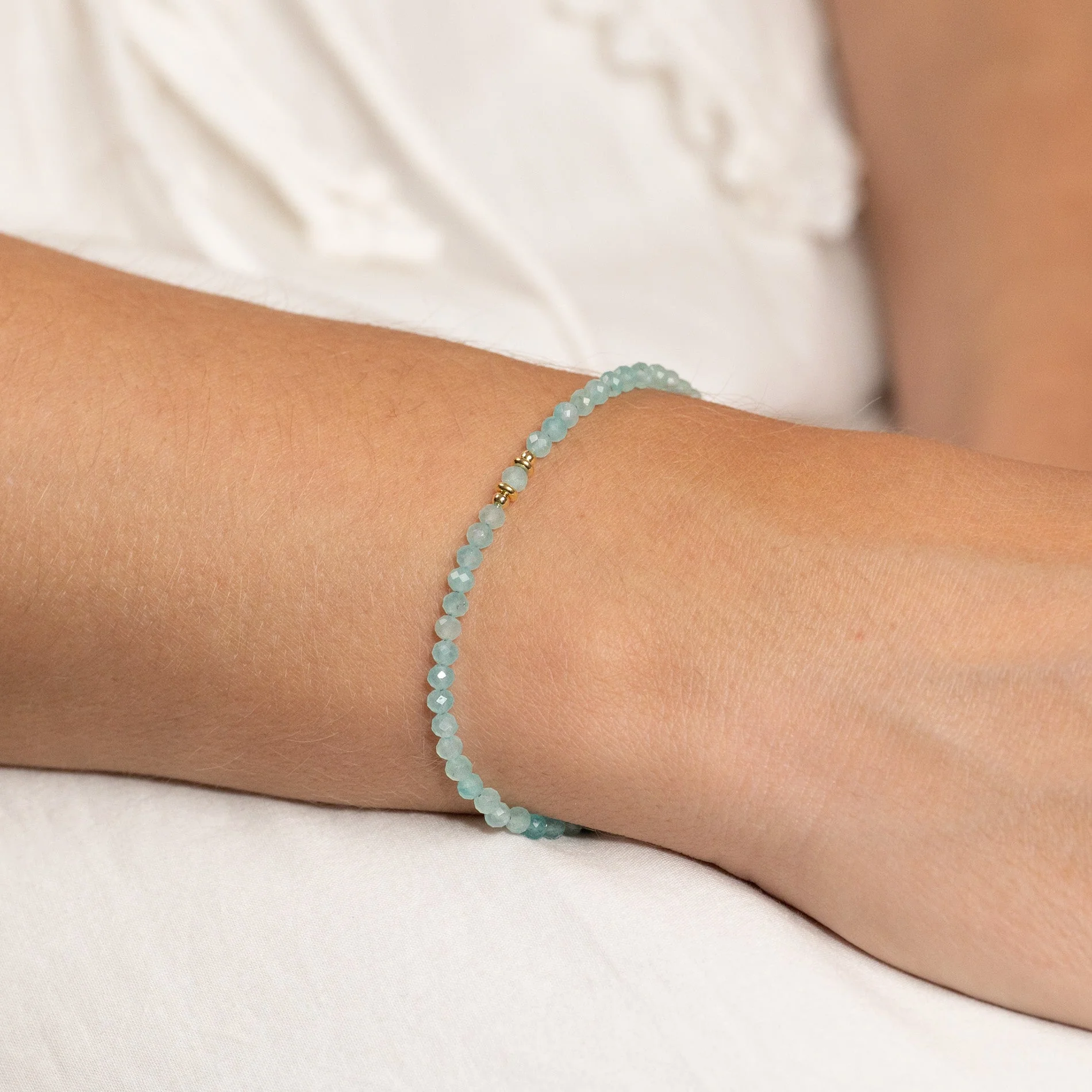 ALINA BLUE AMAZONITE GOLDEN BRACELET - Image 5