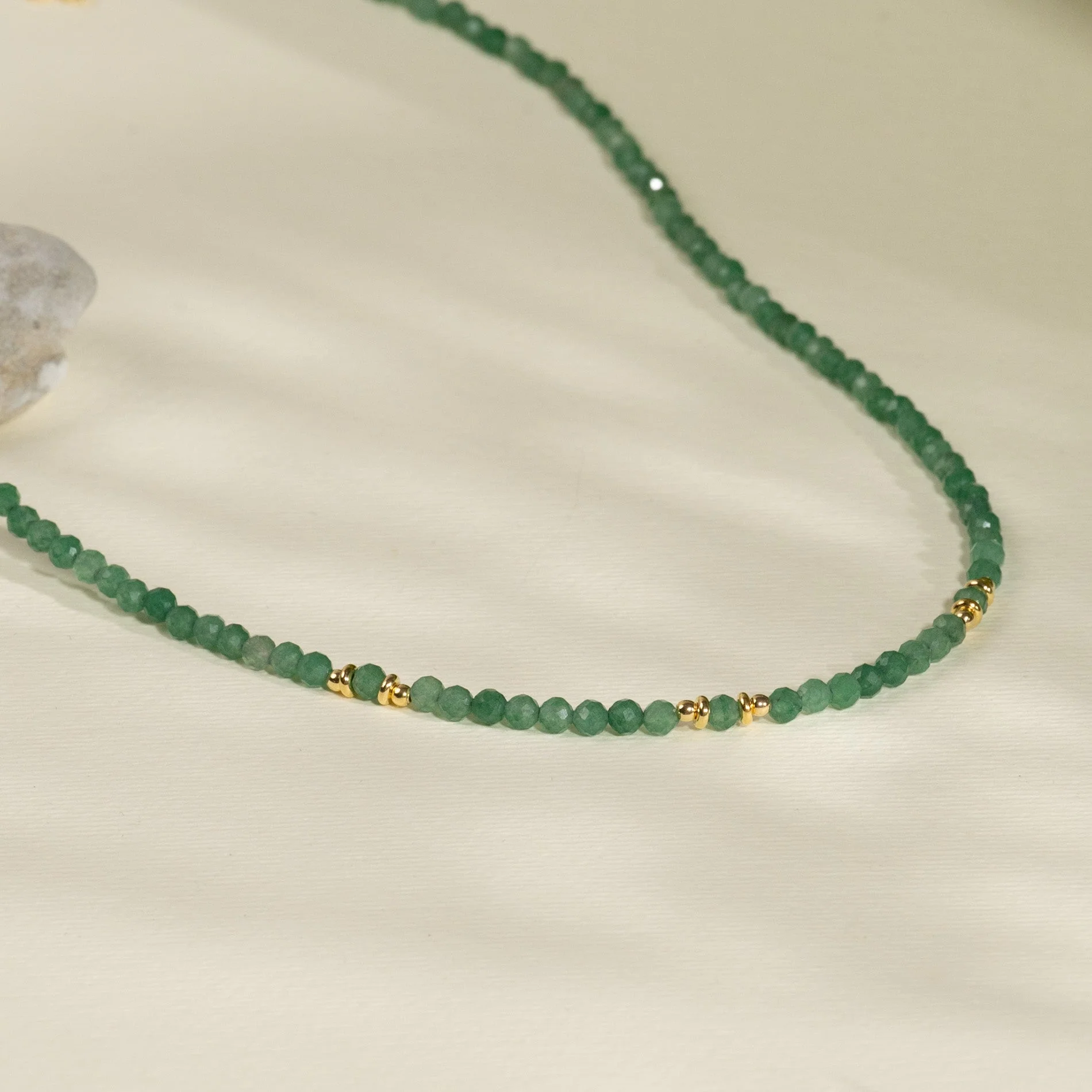 ALINA GREEN AVENTURINE GOLDEN NECKLACE - Image 4