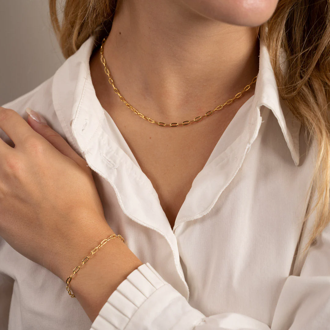 ALMA MEDIUM LINK GOLDEN BRACELET - Image 5