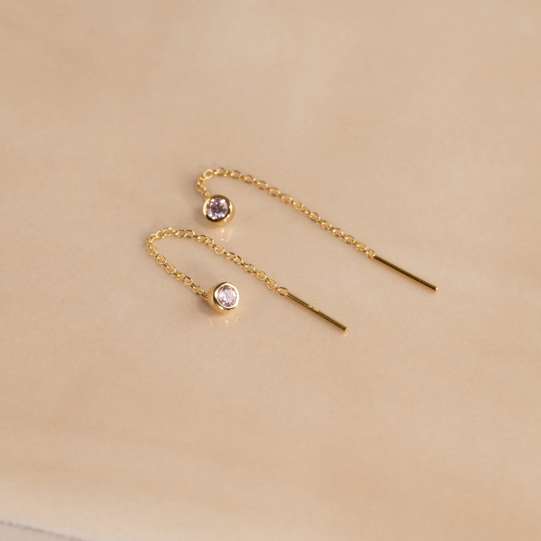 AMANDA PINK GOLDEN EARRING - Image 3
