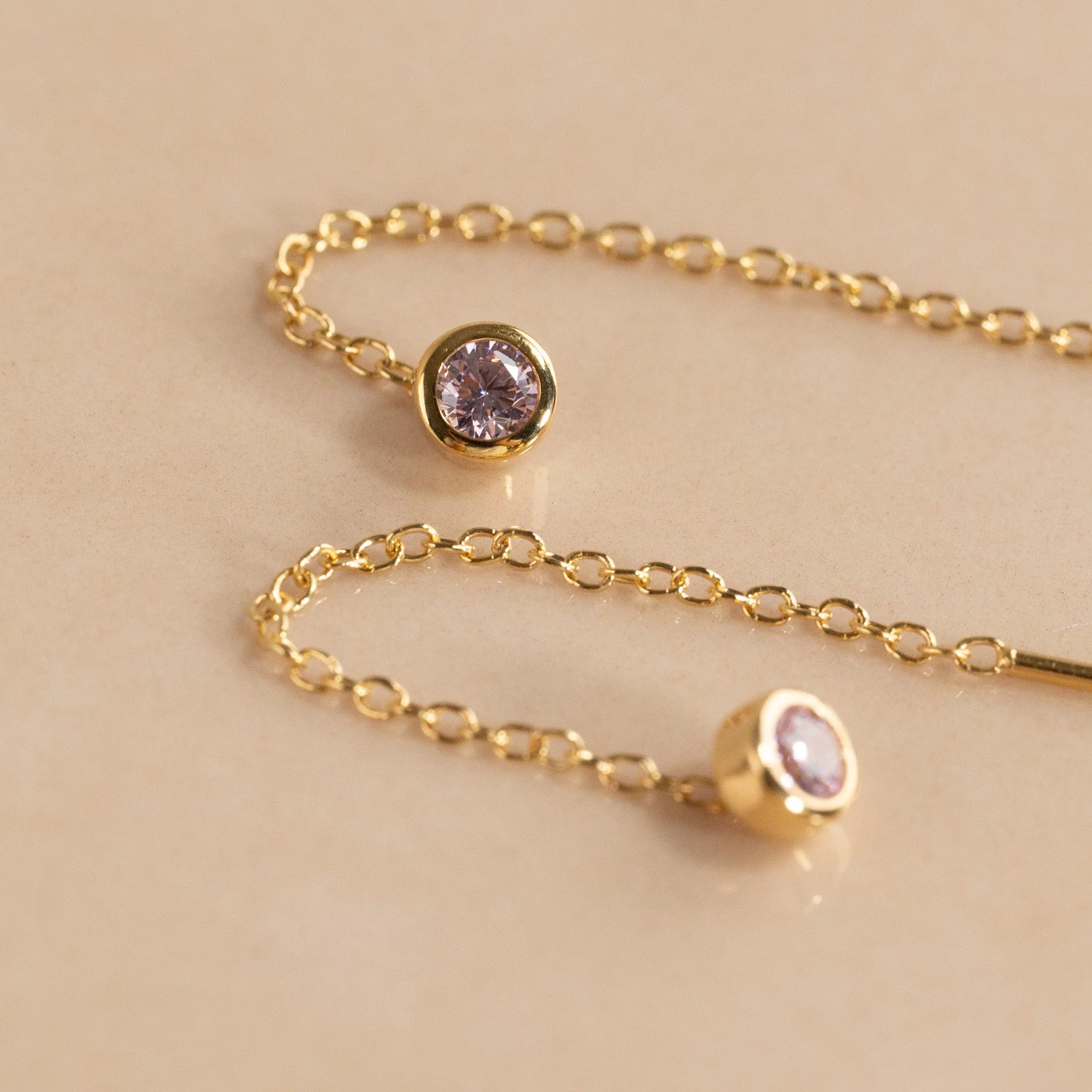 AMANDA PINK GOLDEN EARRING - Image 4