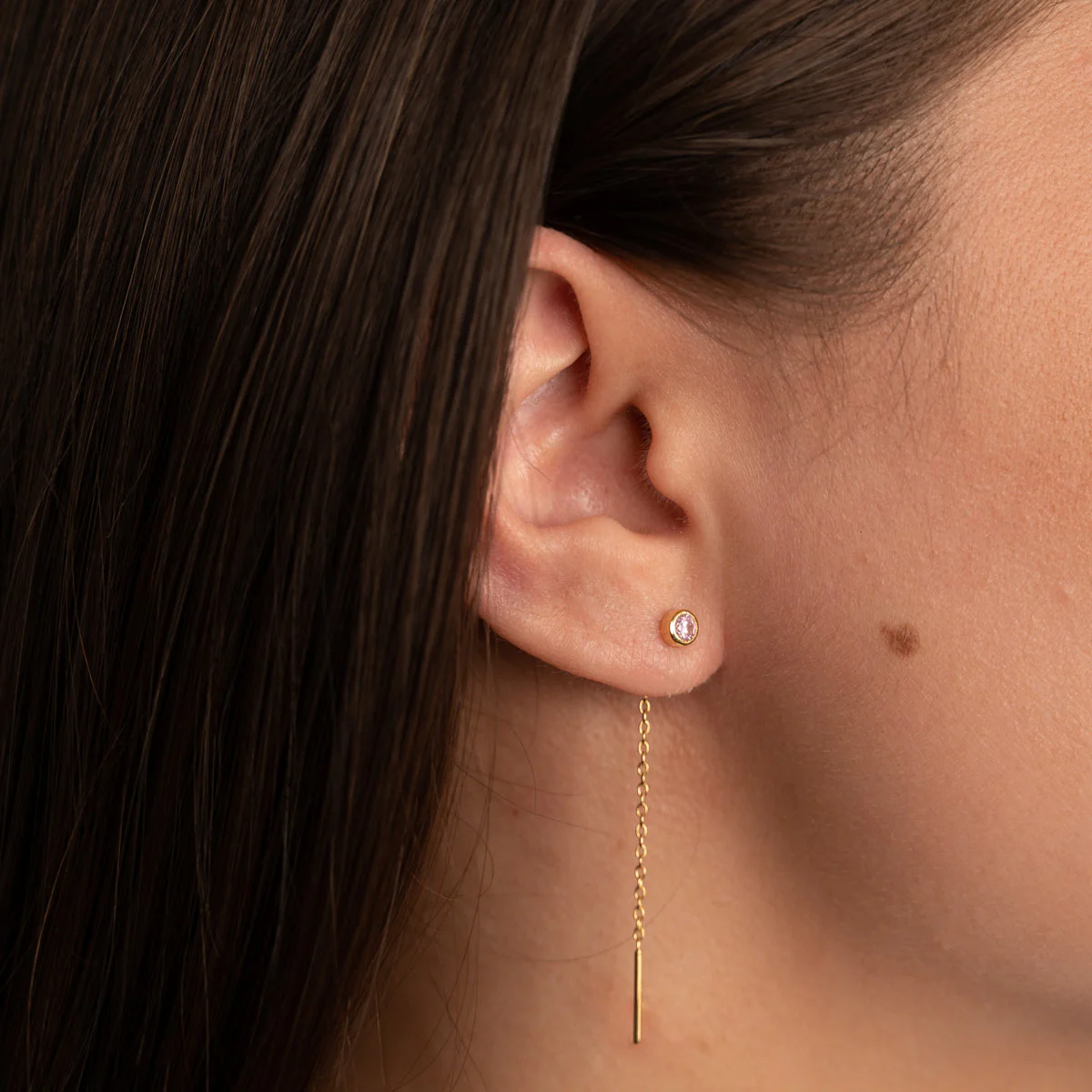 AMANDA PINK GOLDEN EARRING - Image 5