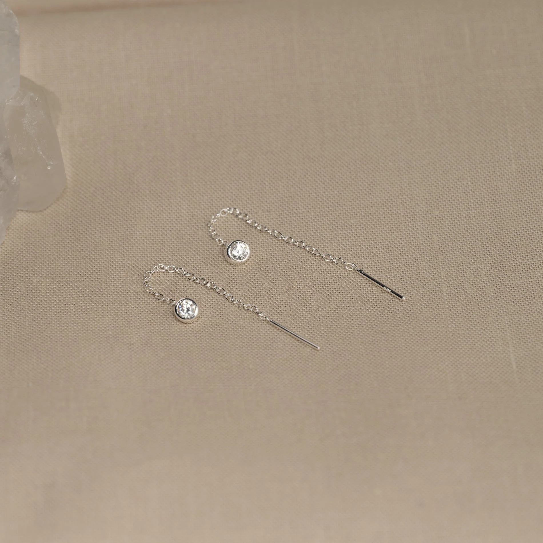 AMANDA CRYSTAL SILVER EARRING - Image 6