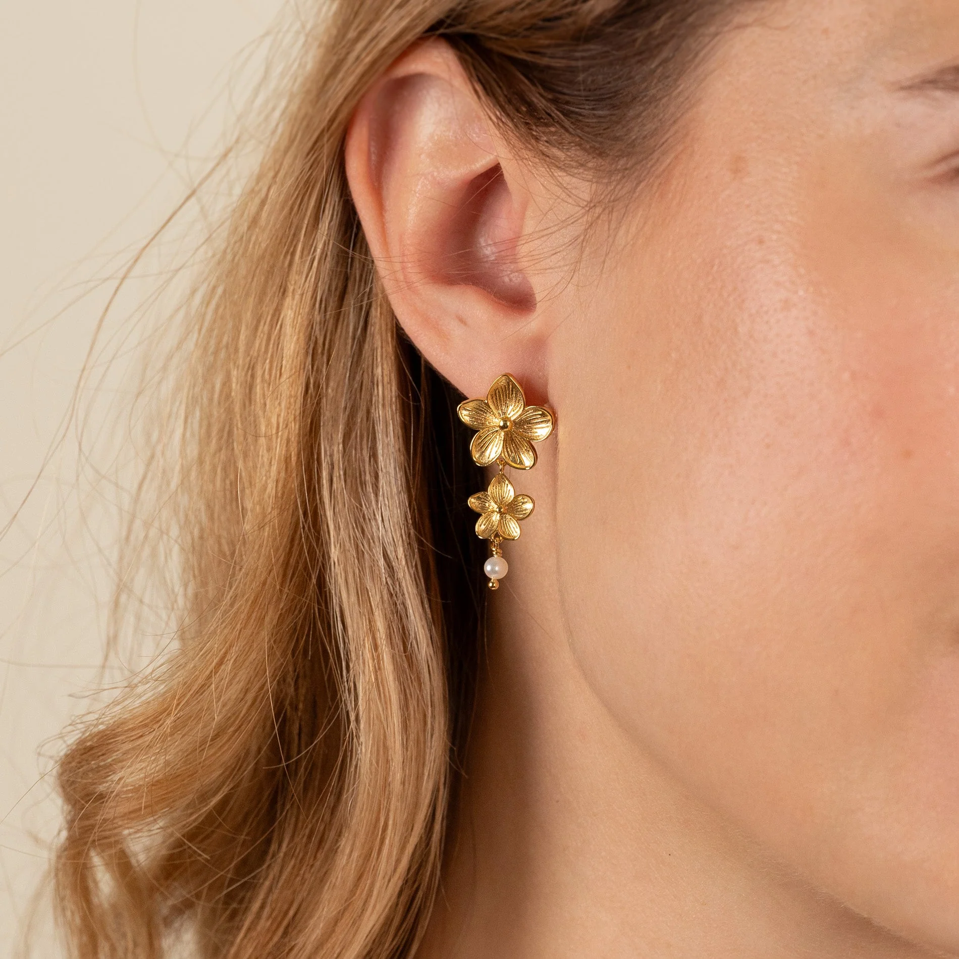 ANEMONE PEARL GOLDEN EARRING - Image 5