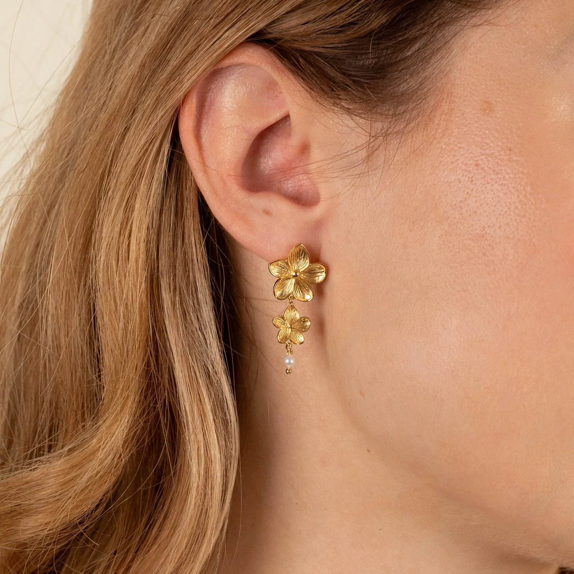 ANEMONE PEARL GOLDEN EARRING - Image 7