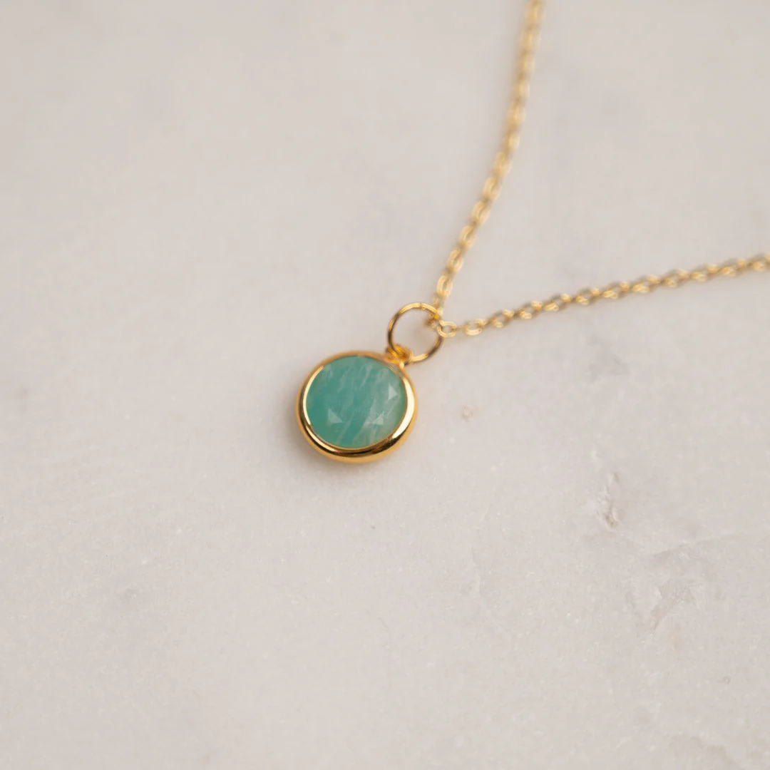 AVA AMAZONITE GOLDEN PENDANT - Image 4