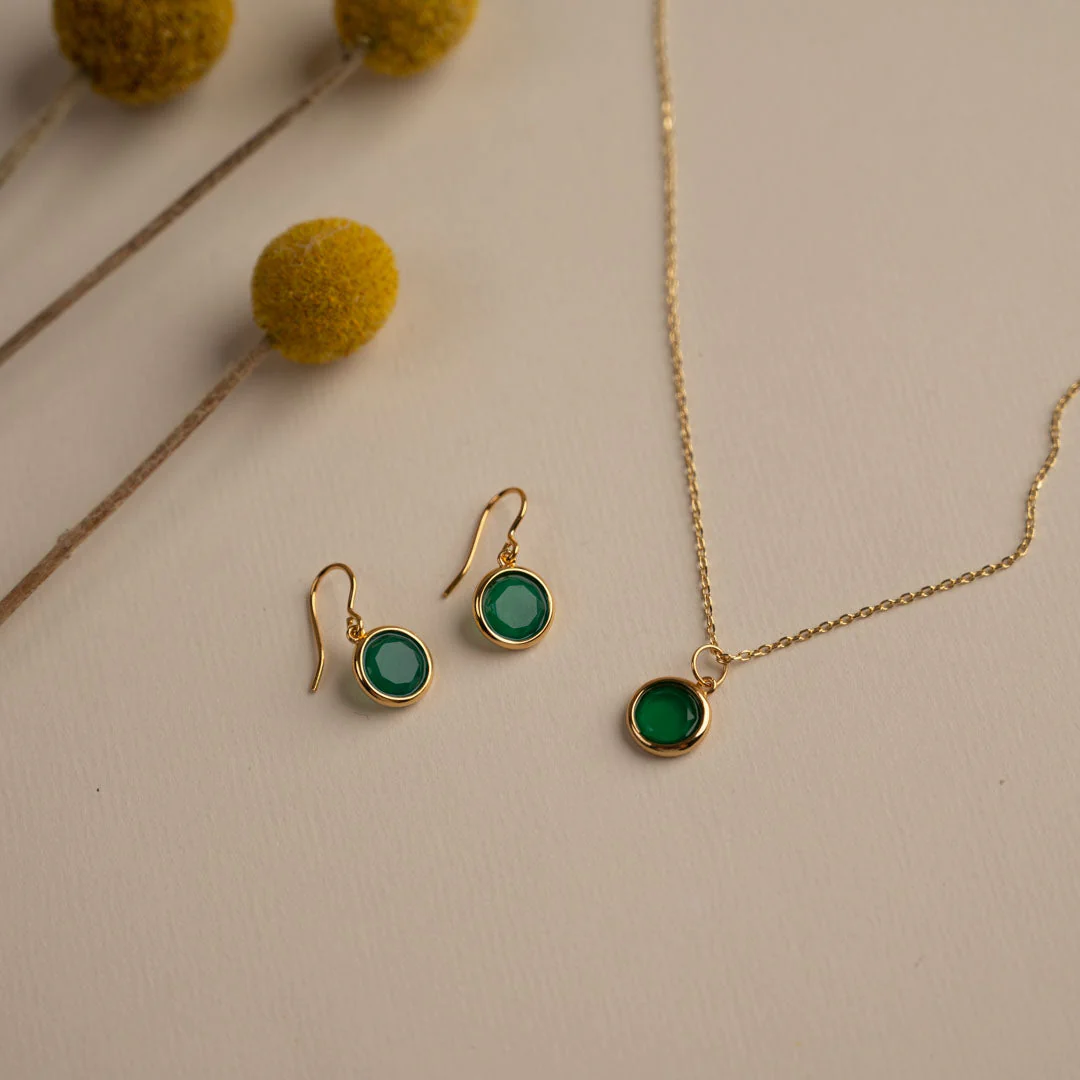 AVA GREEN AGATE GOLDEN 2P SET - Image 5