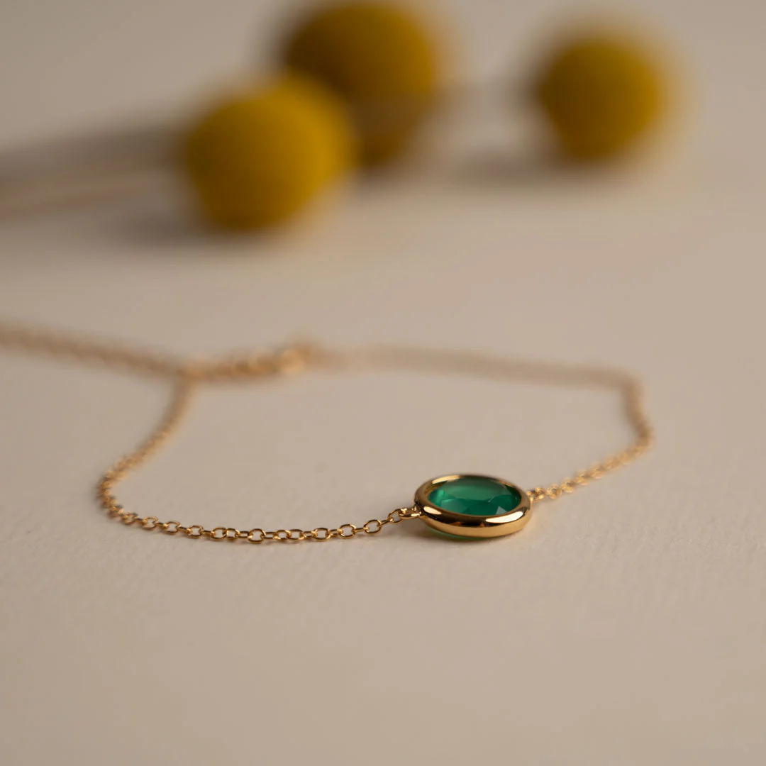 AVA GREEN AGATE GOLDEN BRACELET - Image 4