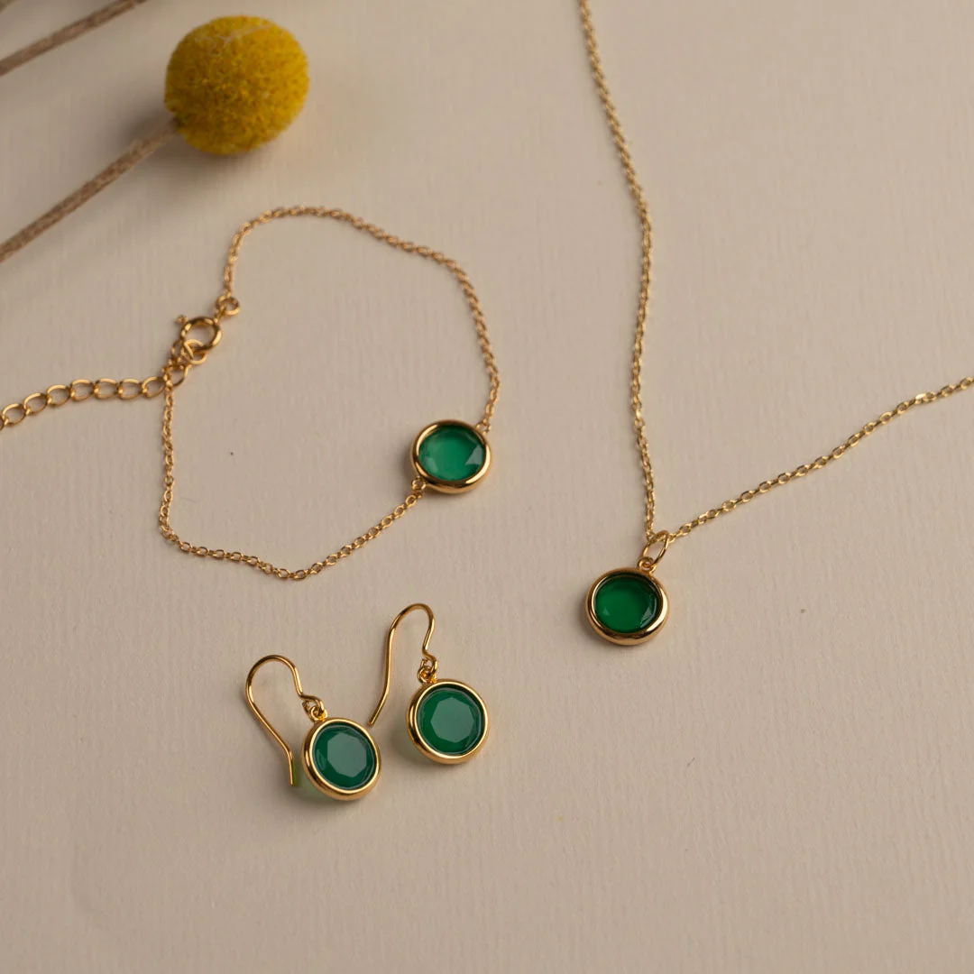 AVA GREEN AGATE GOLDEN BRACELET - Image 6