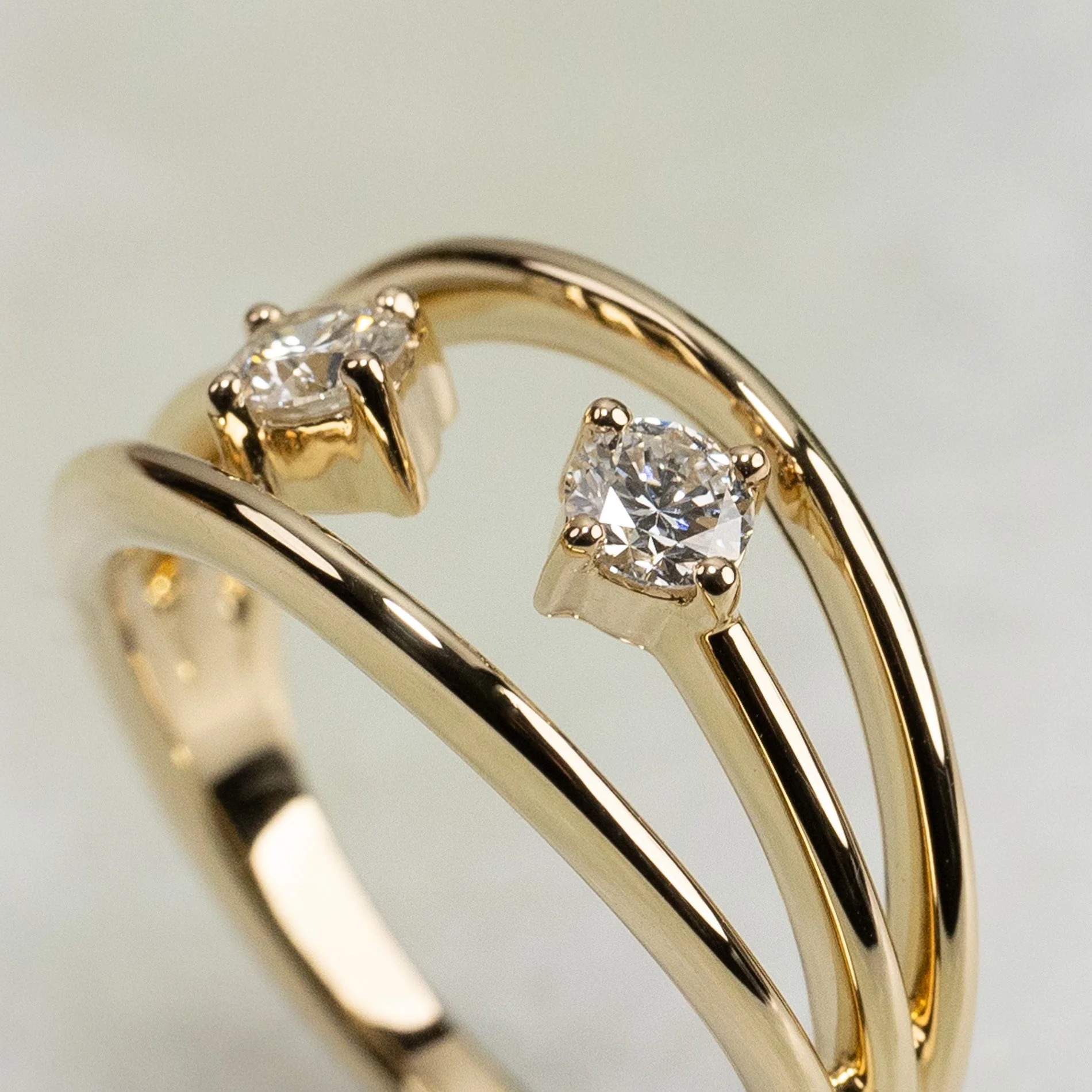 2-STONE DIAMOND RING - 0.35ct - Image 2