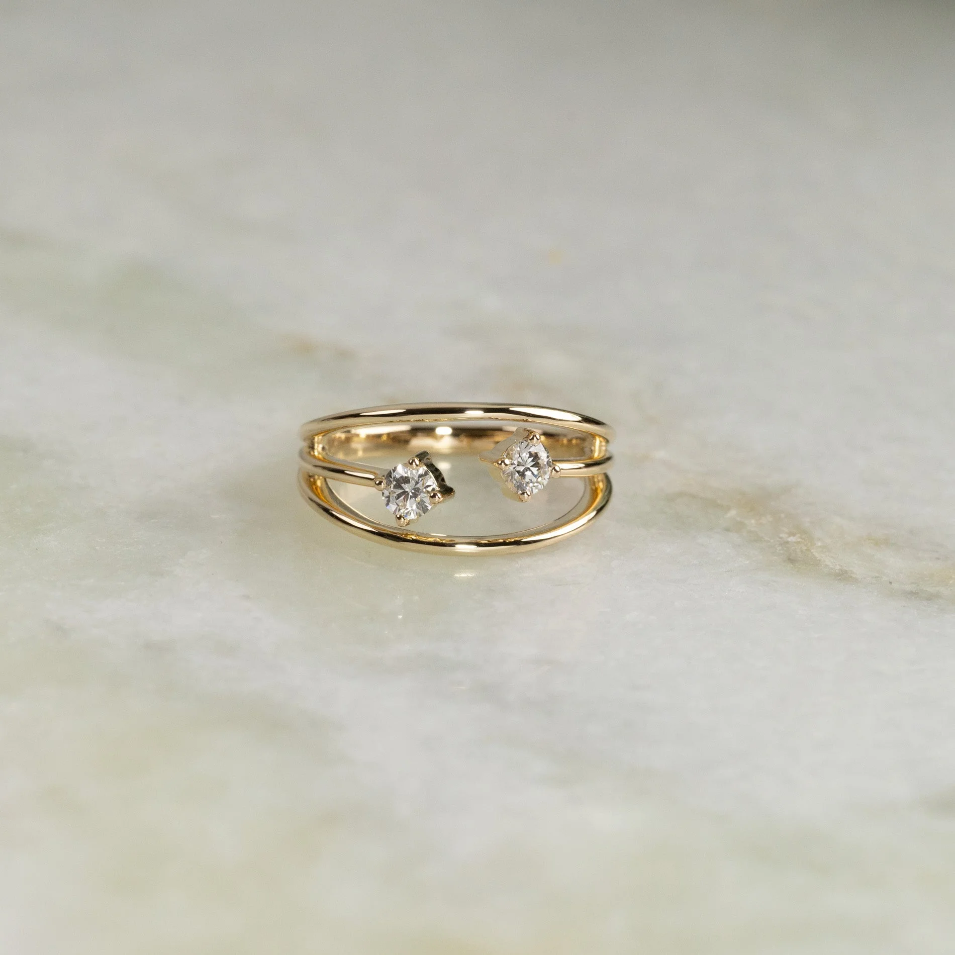 2-STONE DIAMOND RING - 0.35ct - Image 3