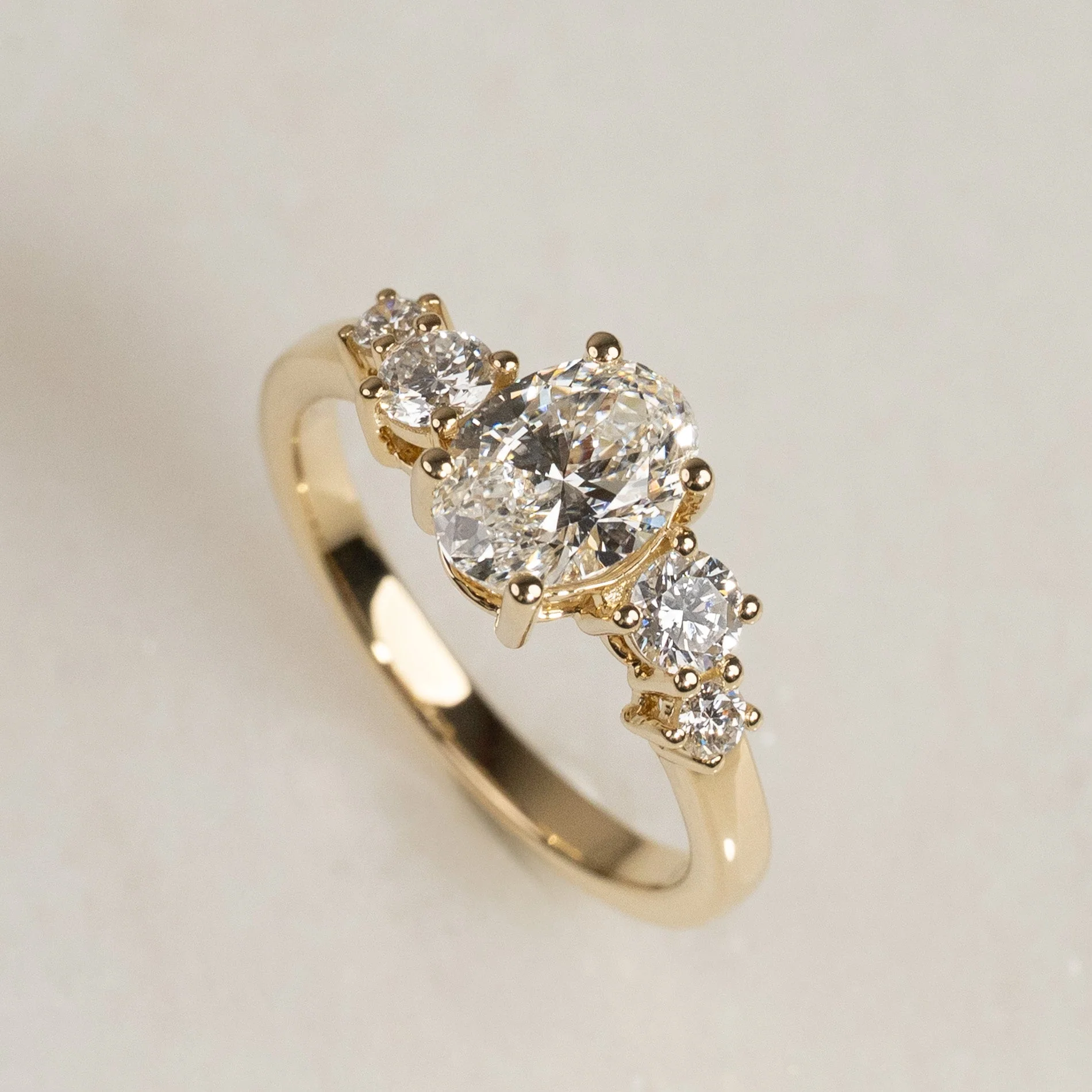 OVAL-CUT CLUSTER DIAMOND RING - 1.3ct