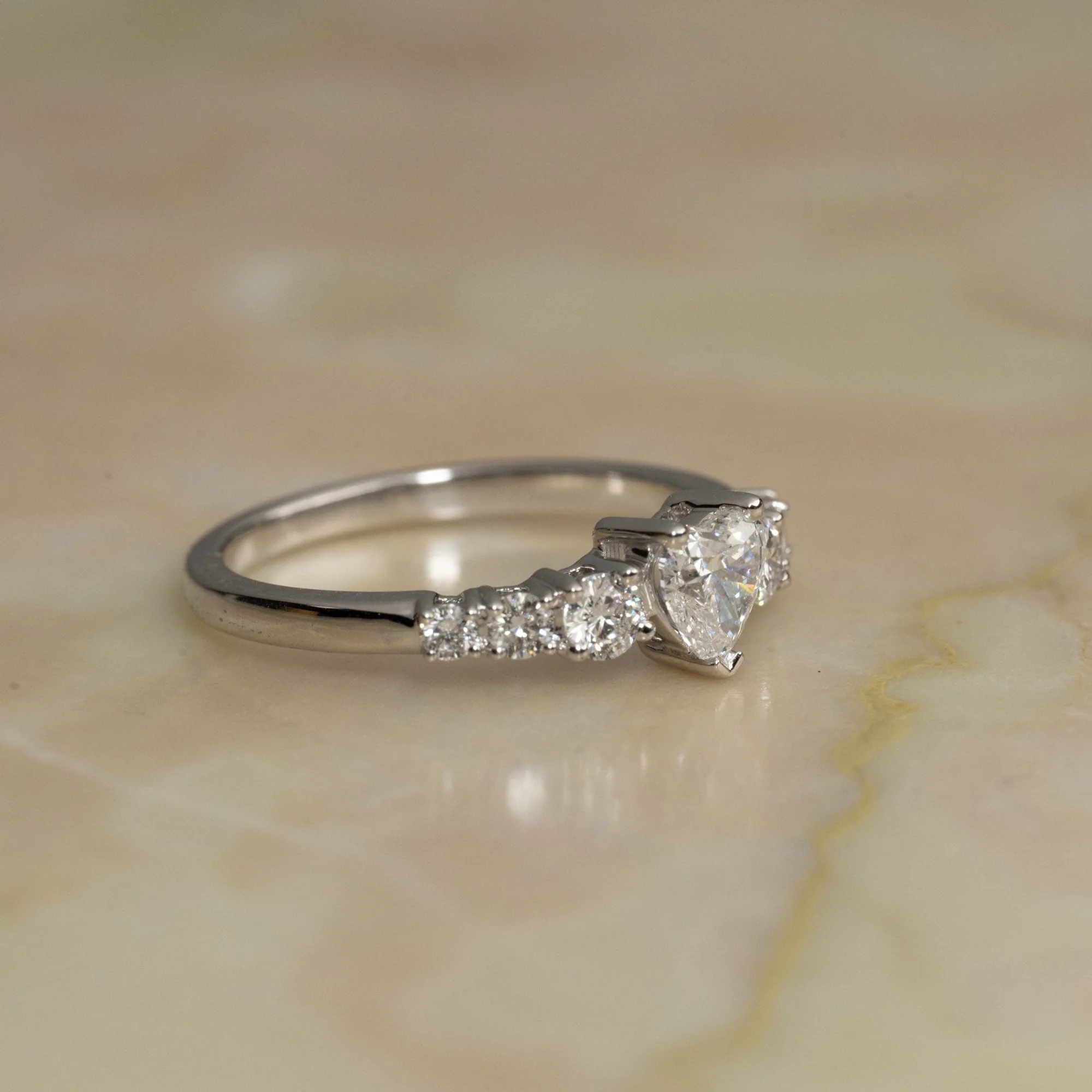 SEVEN-STONE HEART DIAMOND RING - 0.75ct - Image 2
