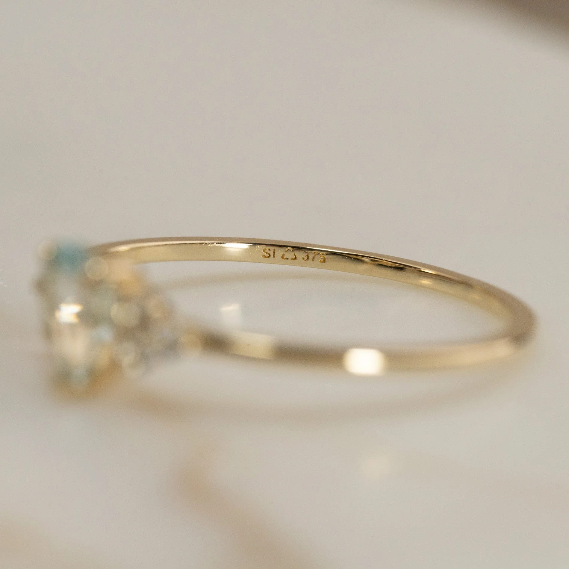 CASSANDRA BLUE TOPAZ SOLID GOLD RING - Image 4