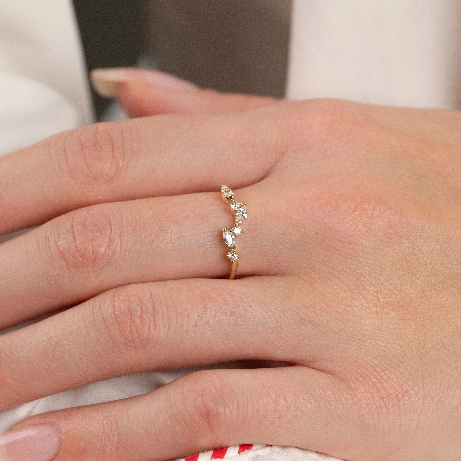 CATALINA CRYSTAL SOLID GOLD RING - Image 5