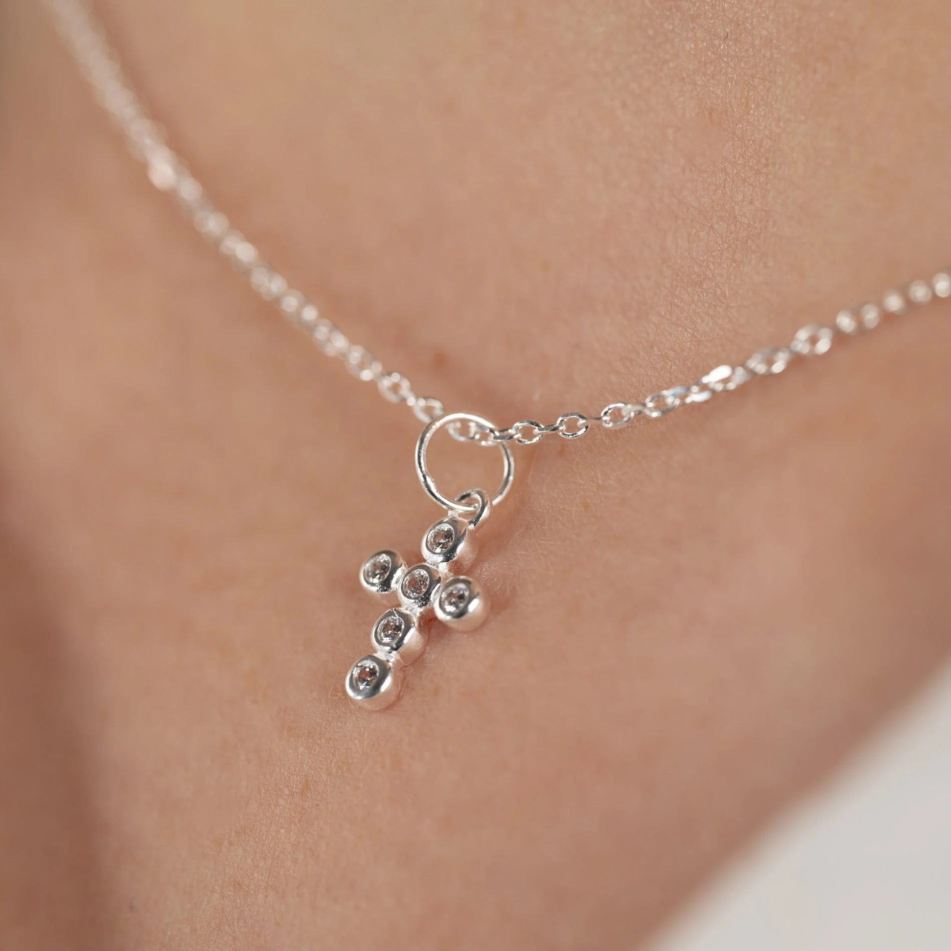 CHRISTA CRYSTAL SILVER PENDANT - Image 3
