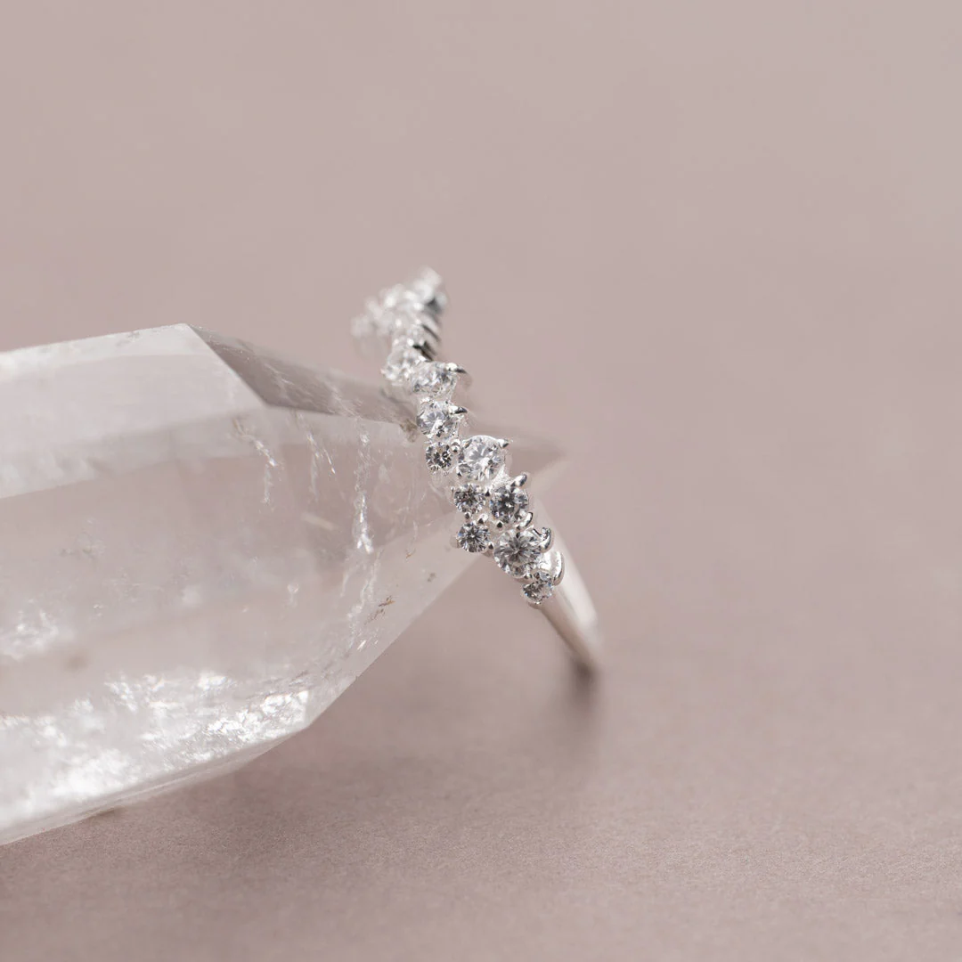 CLAIR CRYSTAL SILVER RING - Image 3