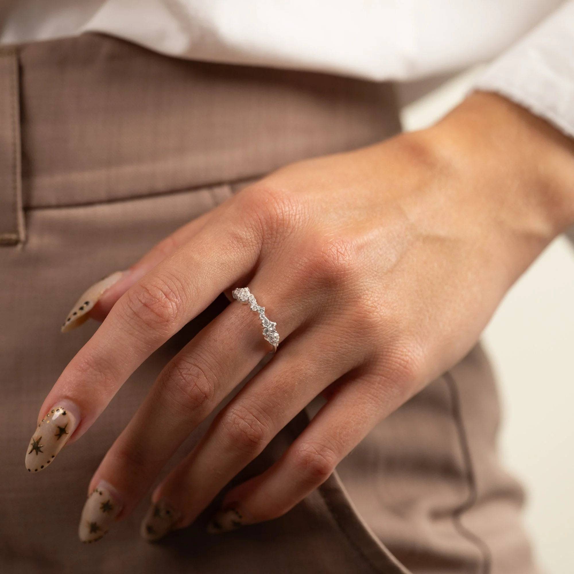 CLAIR CRYSTAL SILVER RING - Image 4
