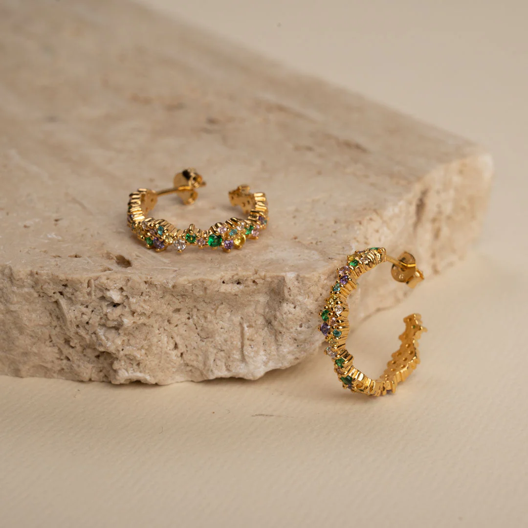 CLAIR RAINBOW GOLDEN CREOL EARRING - Image 4