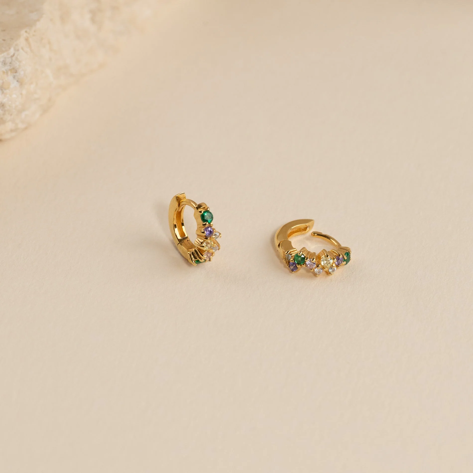 CLAIR RAINBOW GOLDEN MINI HUGGIE EARRING - Image 6