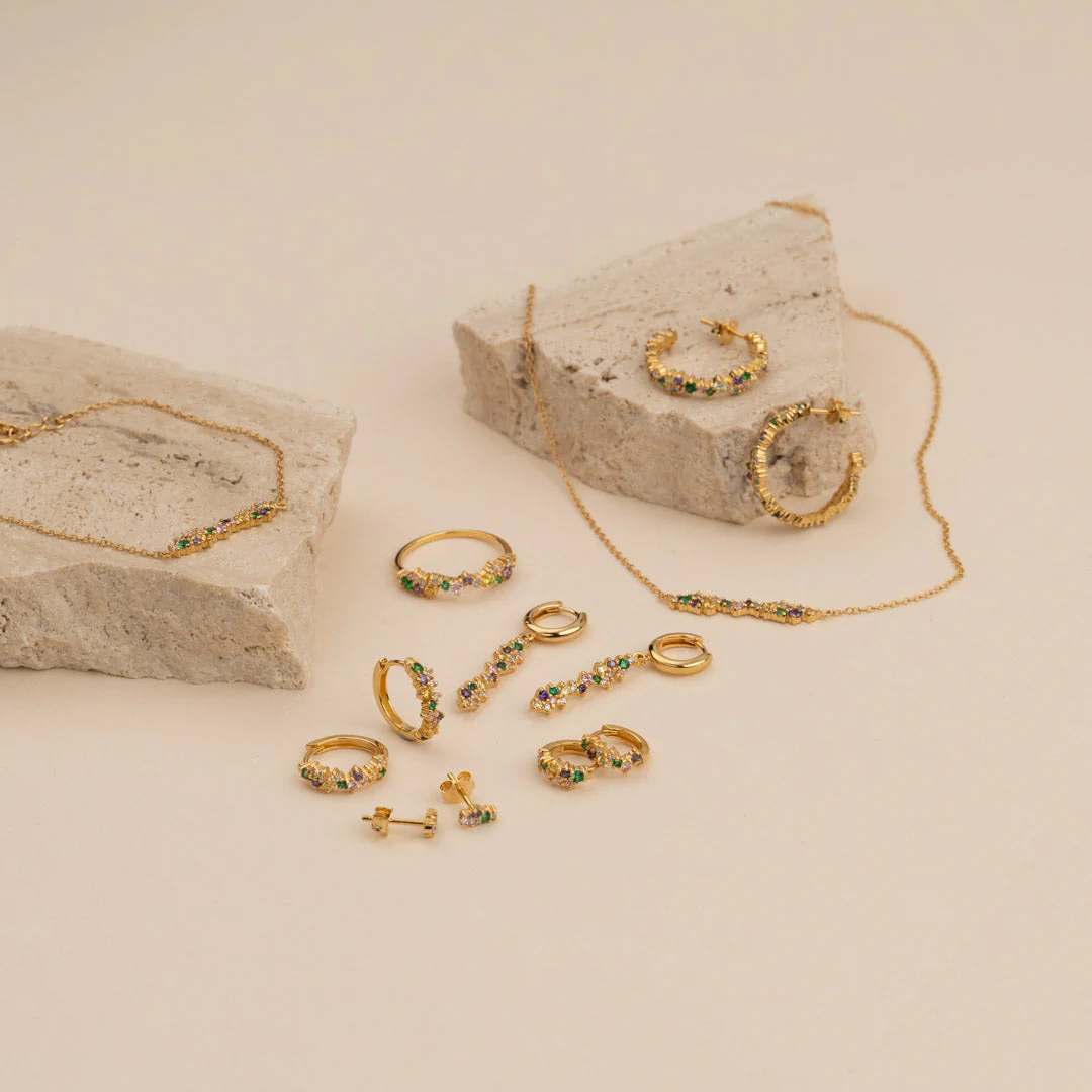 CLAIR RAINBOW GOLDEN SMALL HUGGIE EARRING - Image 10