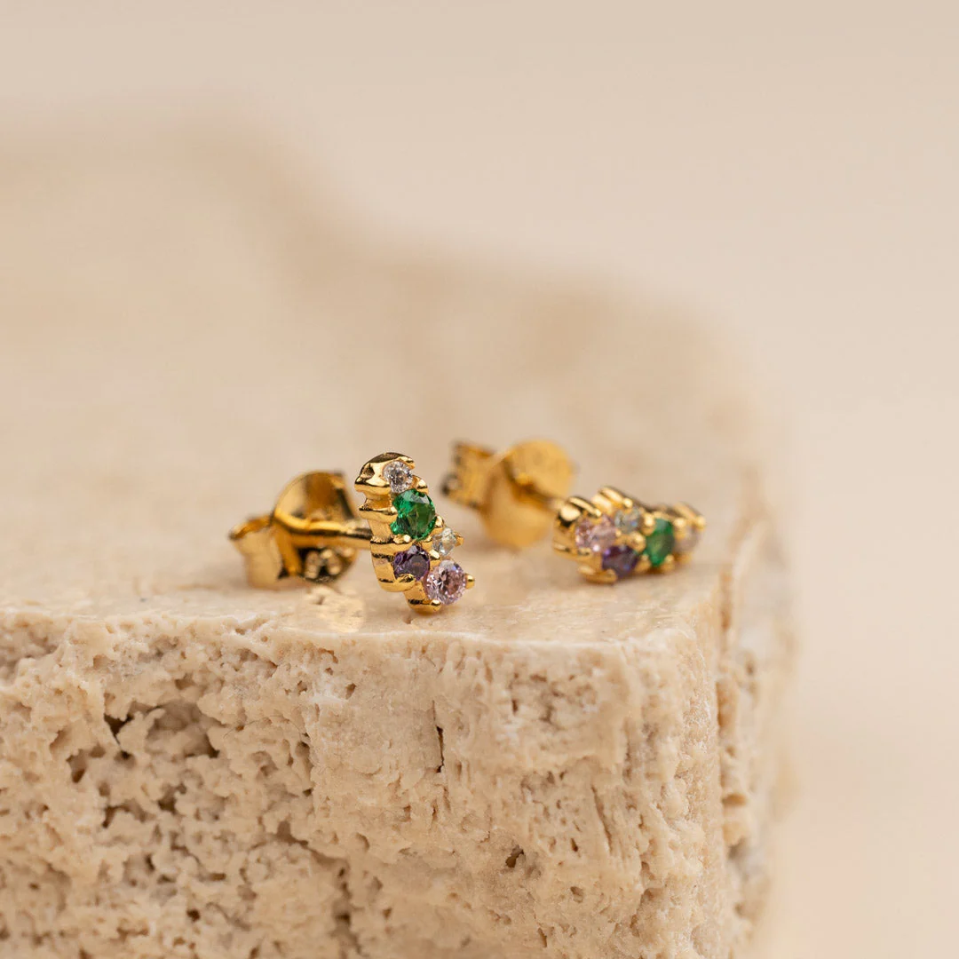 CLAIR RAINBOW GOLDEN STUD EARRING - Image 5