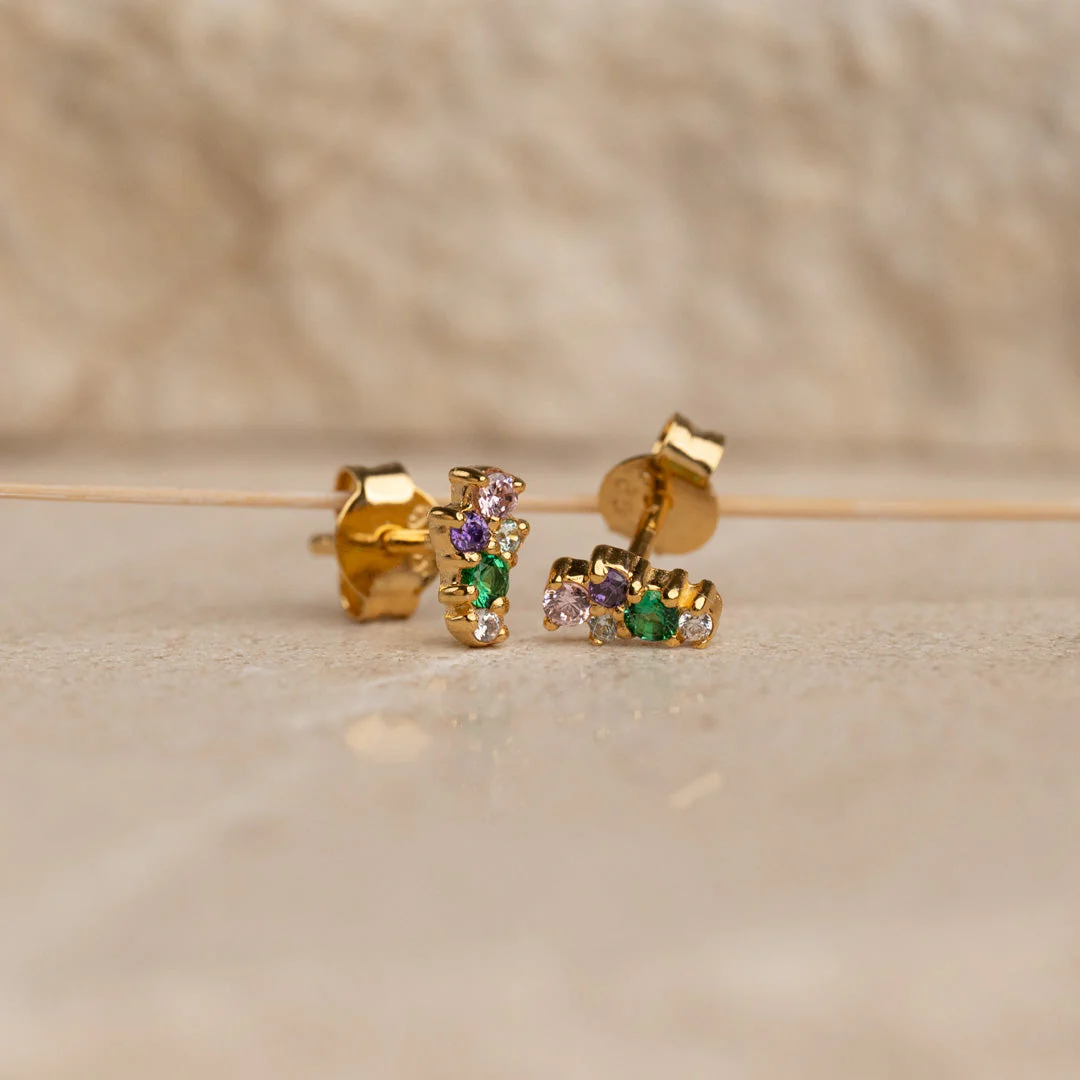 CLAIR RAINBOW GOLDEN STUD EARRING - Image 7