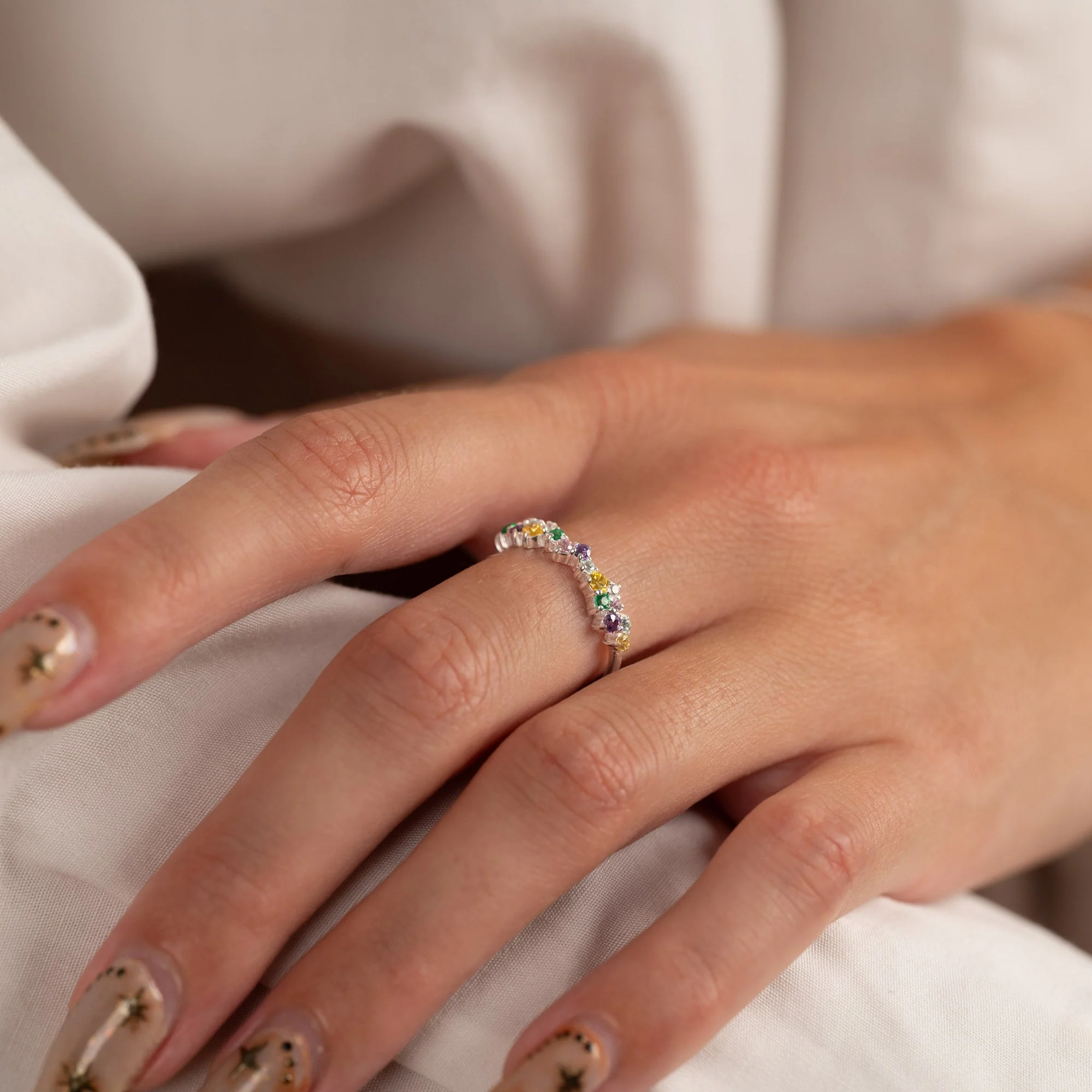 CLAIR RAINBOW SILVER RING - Image 2