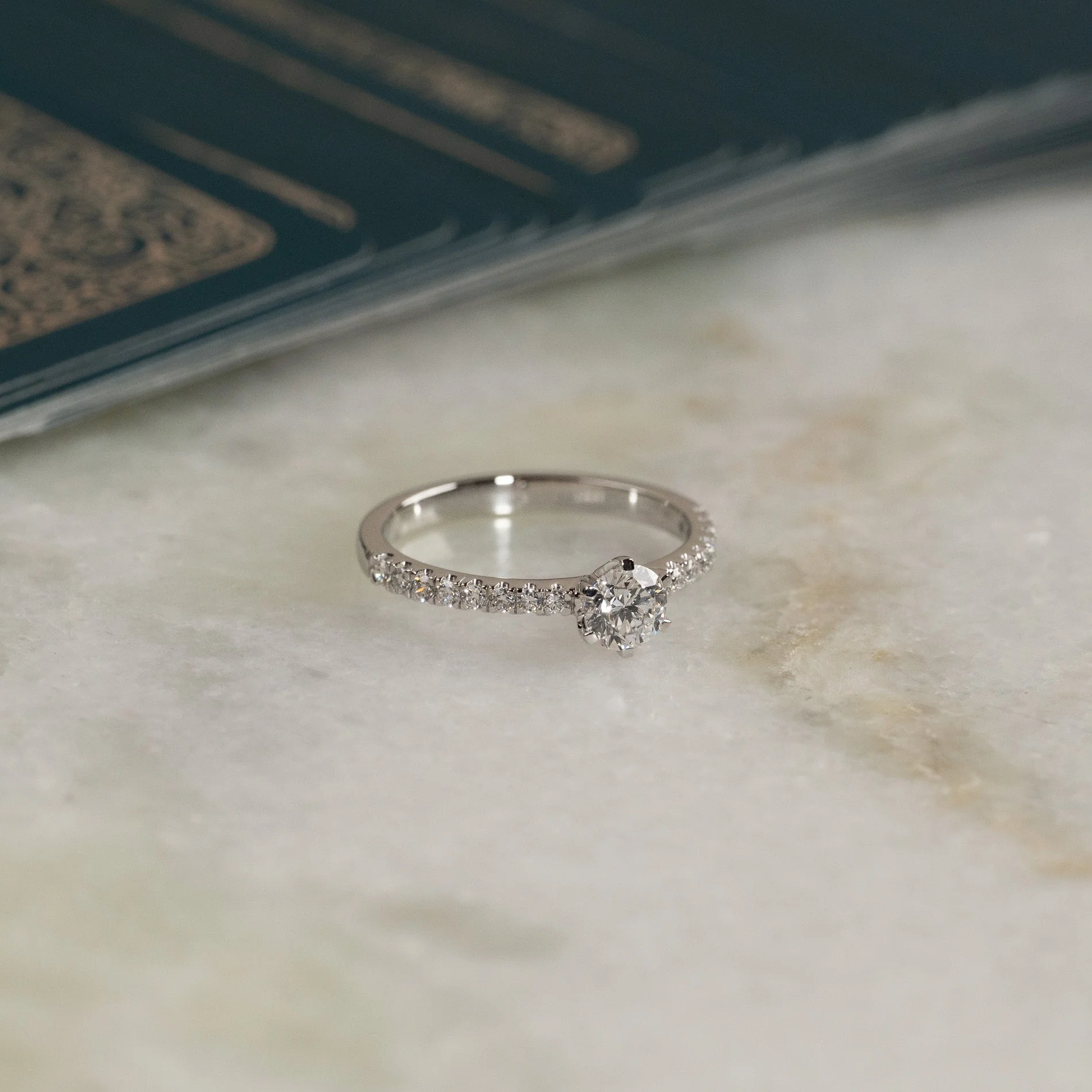 CLASSIC 6-PRONG ALLIANCE LAB-DIAMOND RING - 0.7ct - WG - Image 3