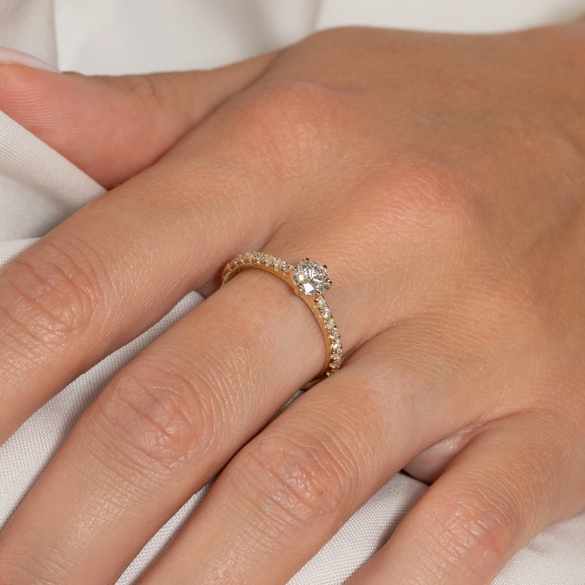 CLASSIC 6-PRONG ALLIANCE LAB-DIAMOND RING - 0.7ct - YG - Image 2