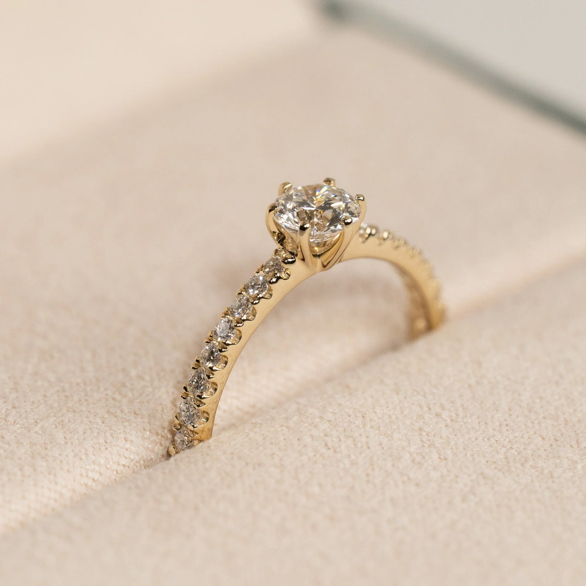 CLASSIC 6-PRONG ALLIANCE LAB-DIAMOND RING - 0.7ct - YG - Image 3