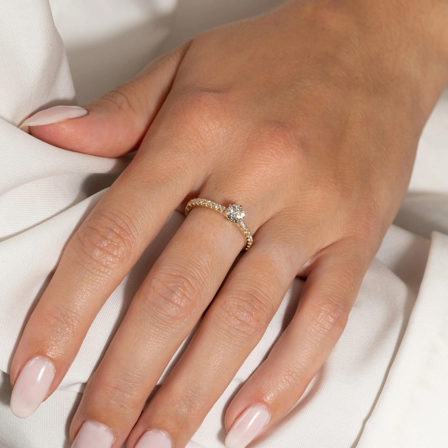 CLASSIC 6-PRONG ALLIANCE LAB-DIAMOND RING - 0.7ct - YG - Image 5