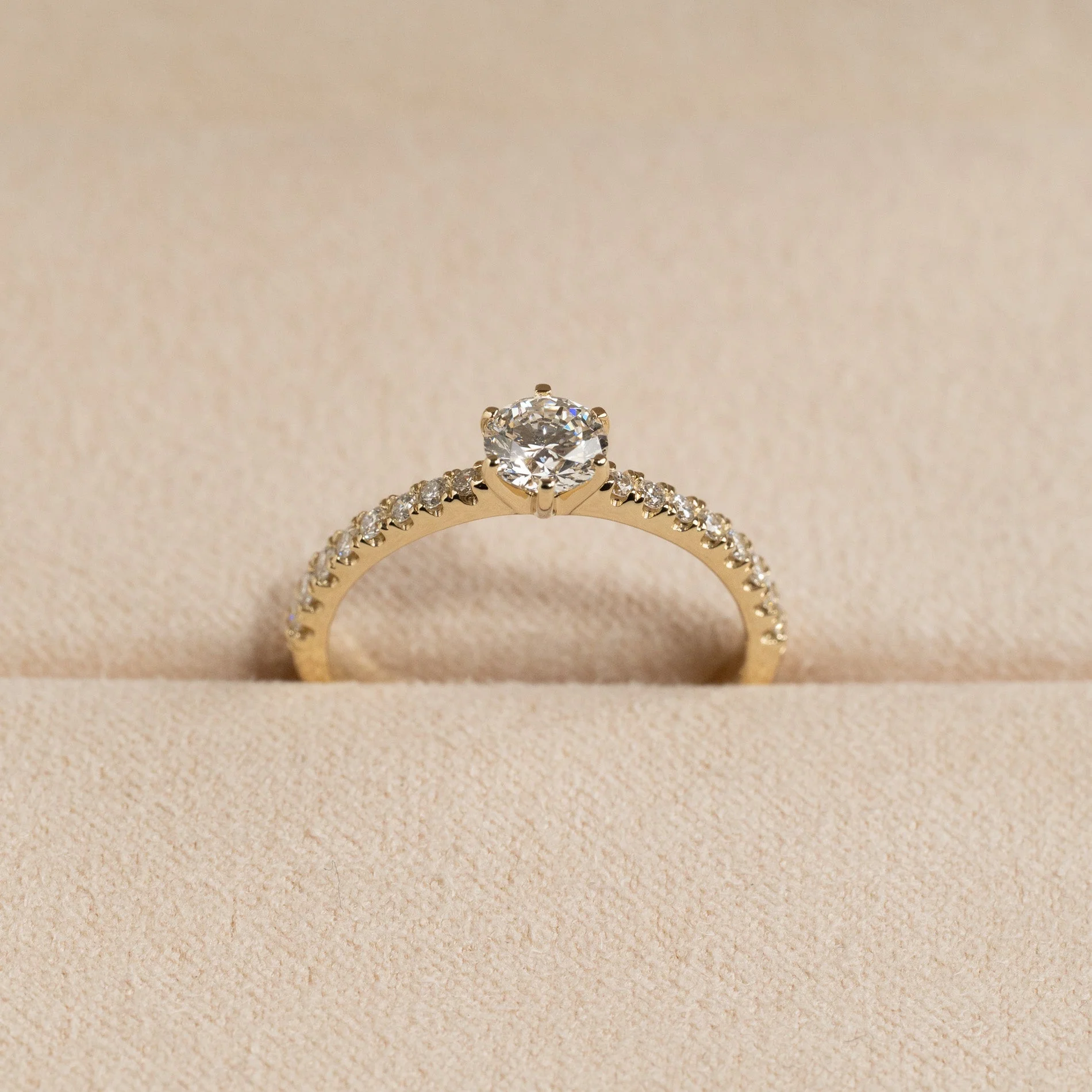 CLASSIC 6-PRONG ALLIANCE LAB-DIAMOND RING - 0.7ct - YG - Image 6