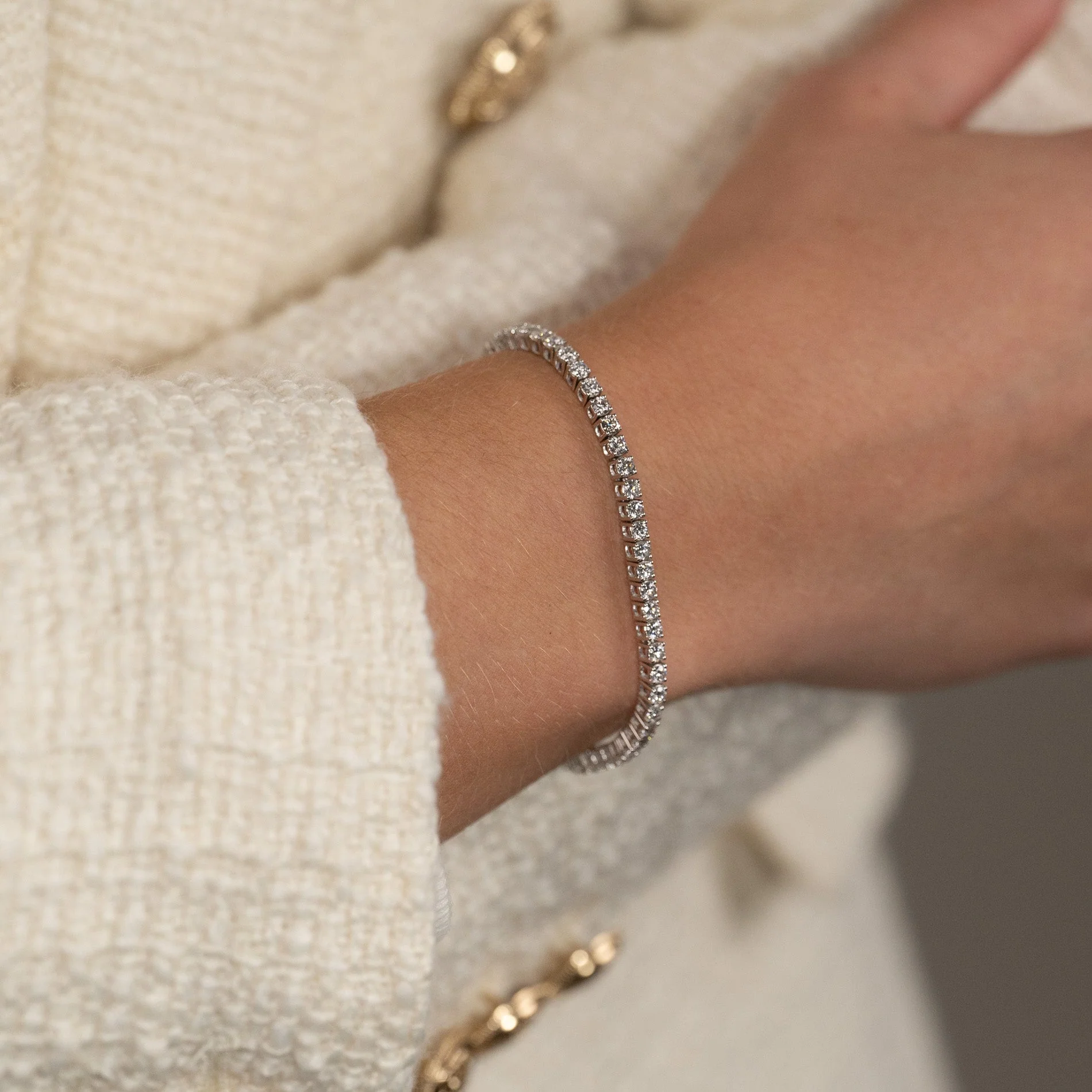 CLASSIC LAB-DIAMOND TENNIS BRACELET - 3.5ct - WG - Image 5