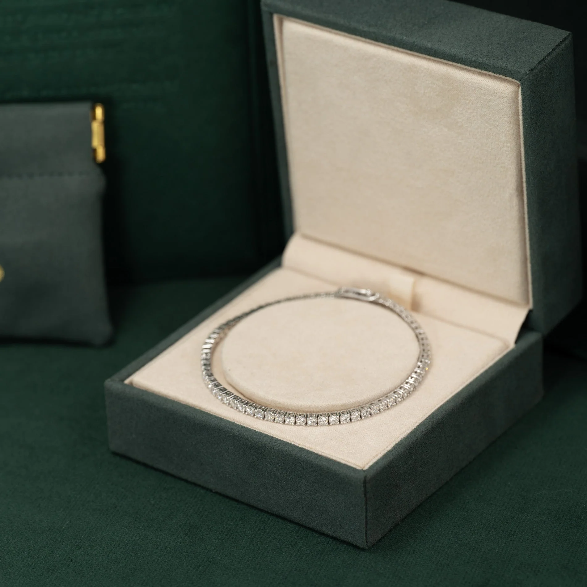 CLASSIC LAB-DIAMOND TENNIS BRACELET - 3.5ct - WG - Image 6