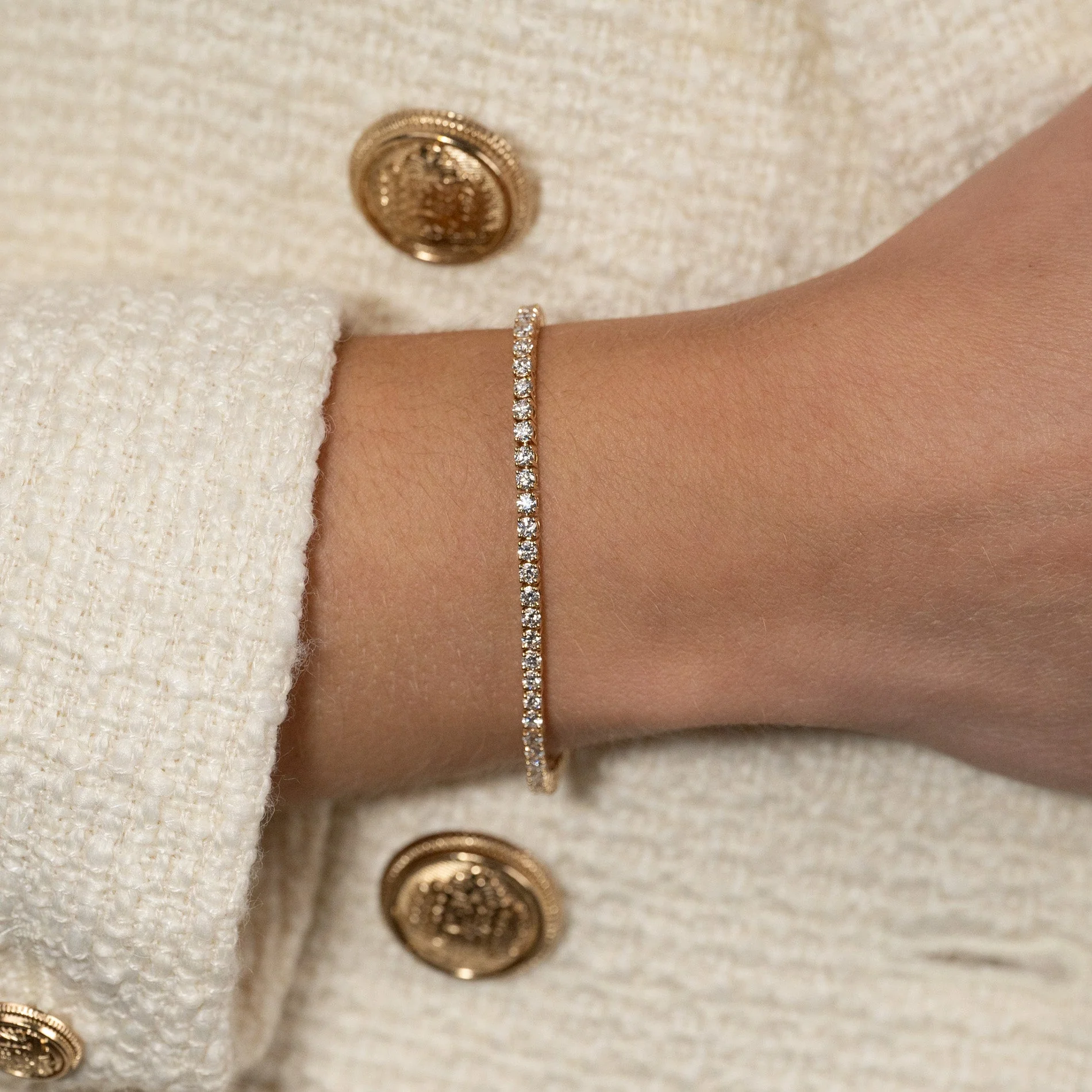 CLASSIC LAB-DIAMOND TENNIS BRACELET - 3.5ct - YG - Image 3