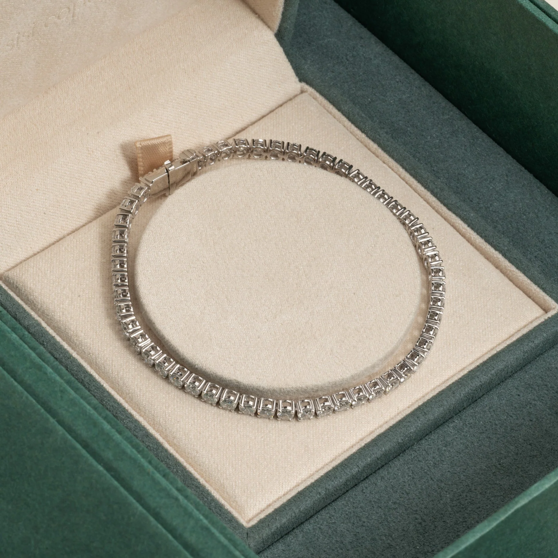 CLASSIC LAB-DIAMOND TENNIS BRACELET - 5ct - WG - Image 8