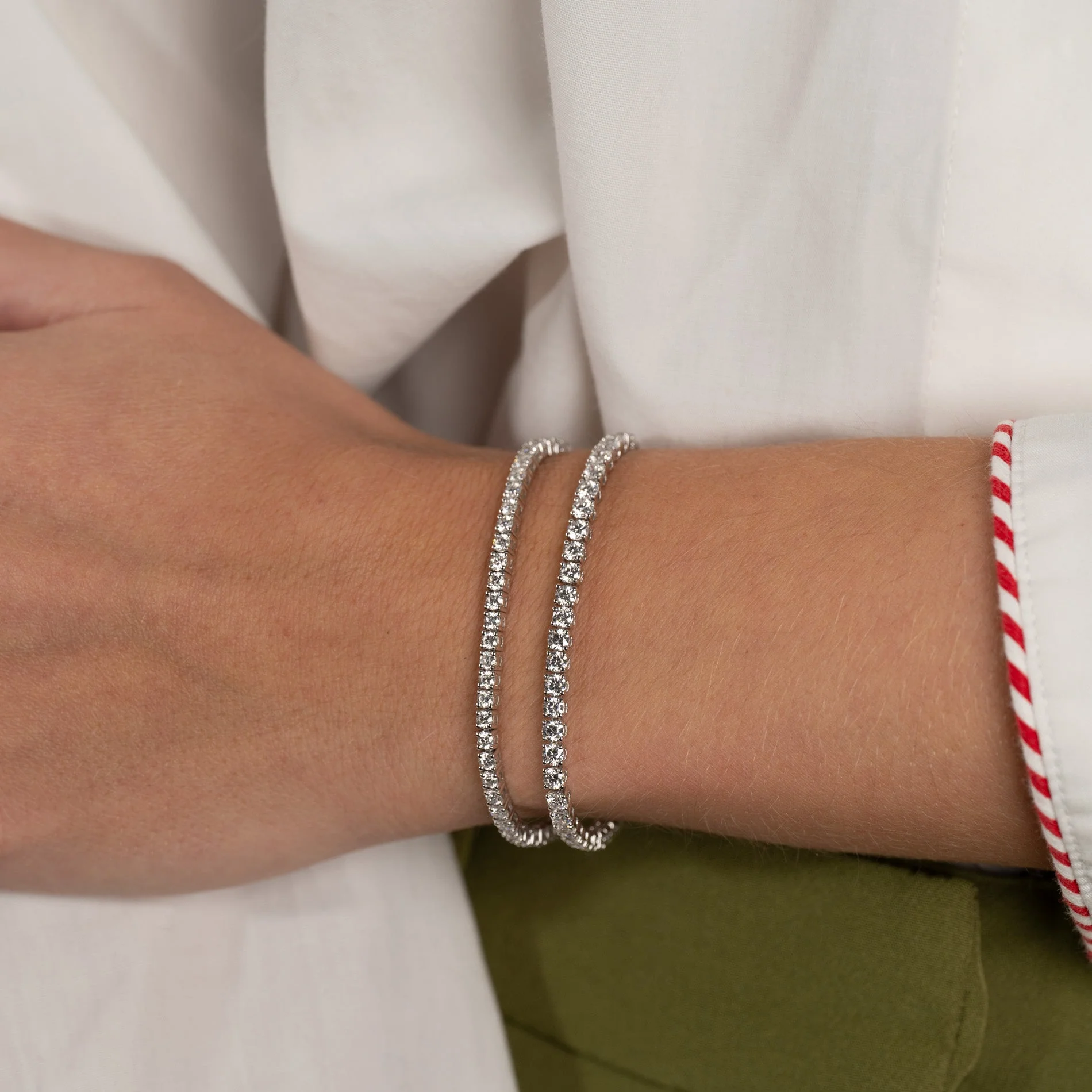 CLASSIC LAB-DIAMOND TENNIS BRACELET - 5ct - WG - Image 9