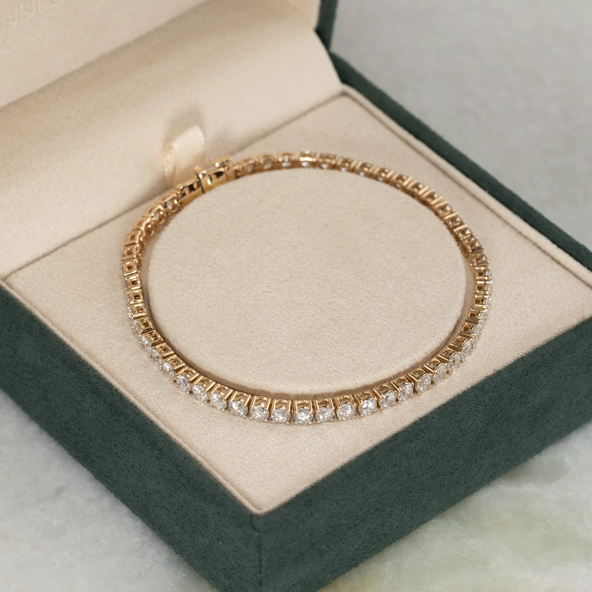 CLASSIC LAB-DIAMOND TENNIS BRACELET - 5ct - YG - Image 4