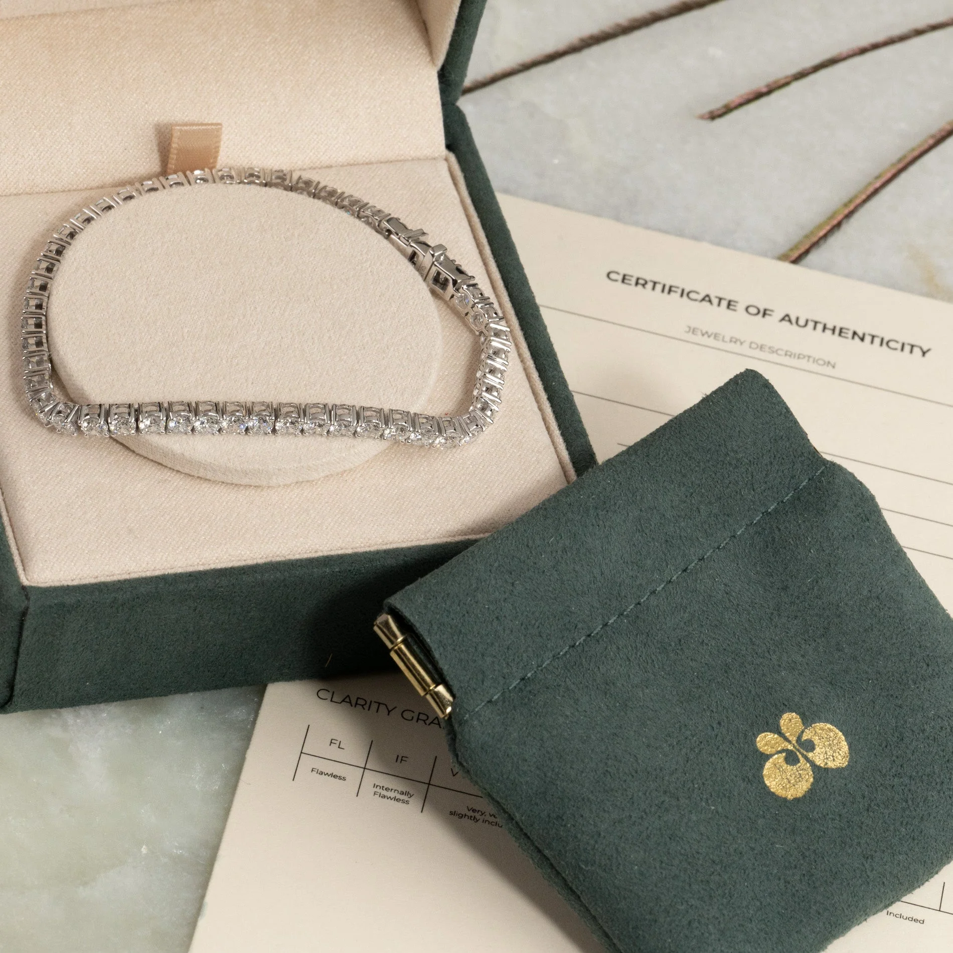 CLASSIC LAB-DIAMOND TENNIS BRACELET - 6.5ct - WG - Image 10