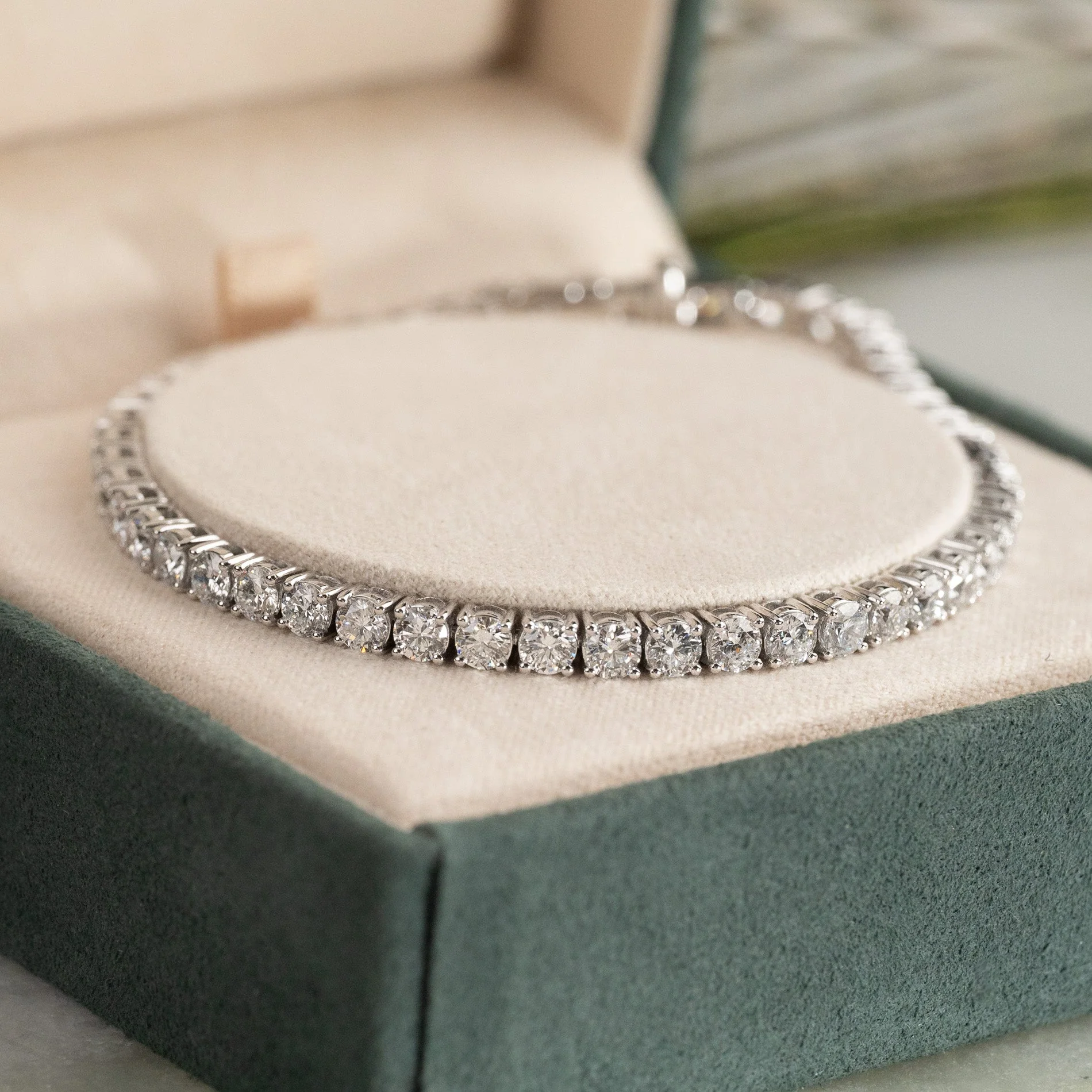 CLASSIC LAB-DIAMOND TENNIS BRACELET - 6.5ct - WG - Image 3