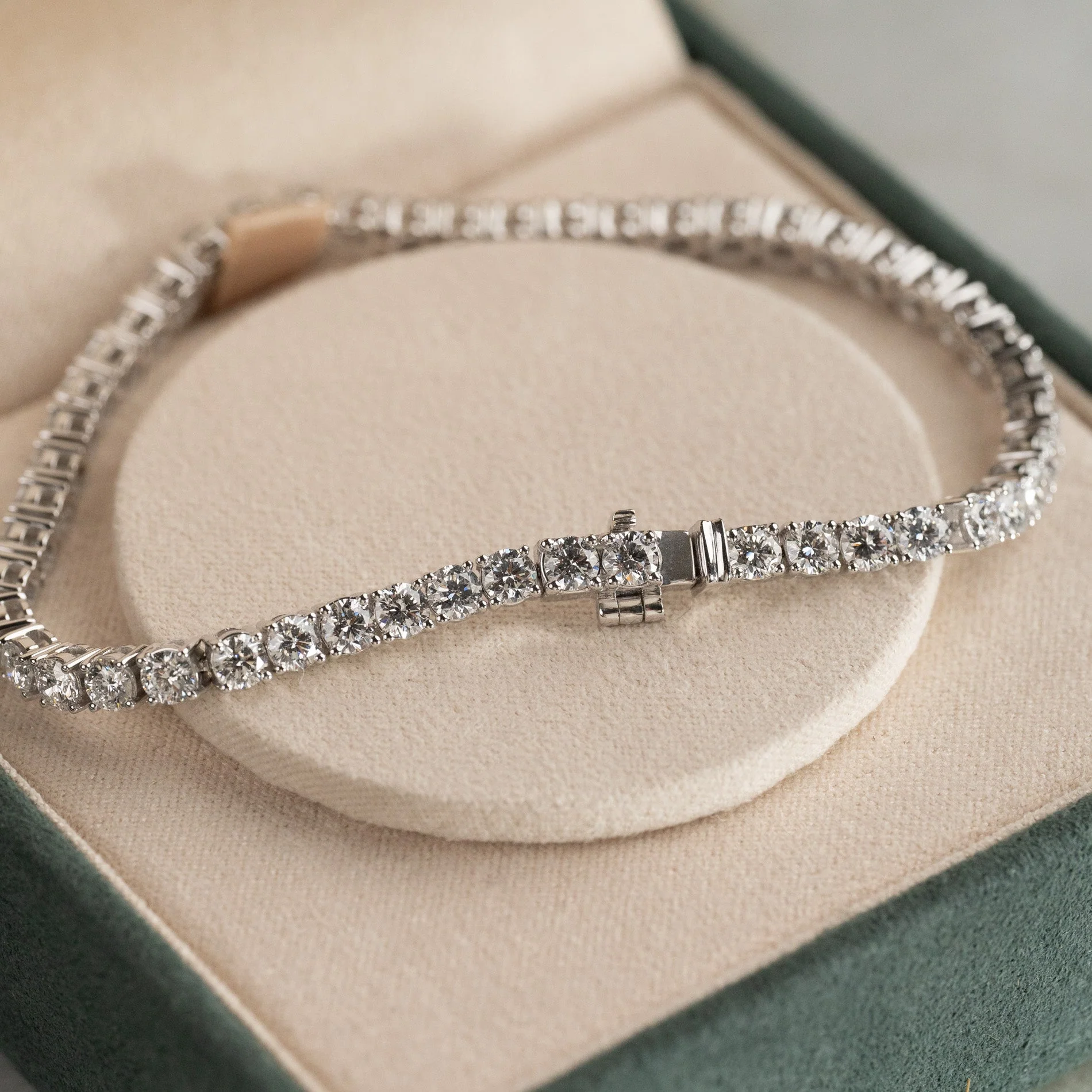 CLASSIC LAB-DIAMOND TENNIS BRACELET - 6.5ct - WG - Image 4