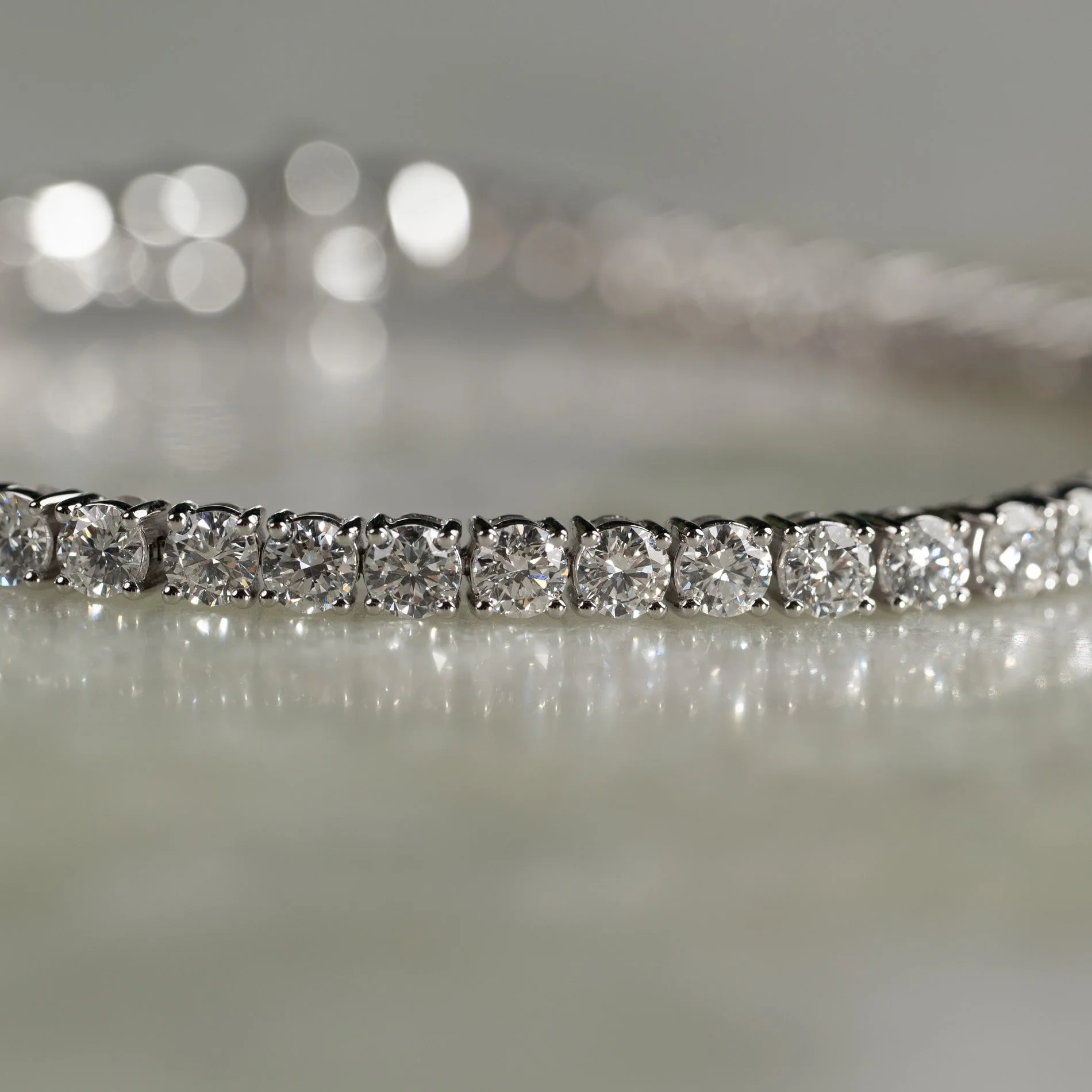 CLASSIC LAB-DIAMOND TENNIS BRACELET - 6.5ct - WG - Image 5