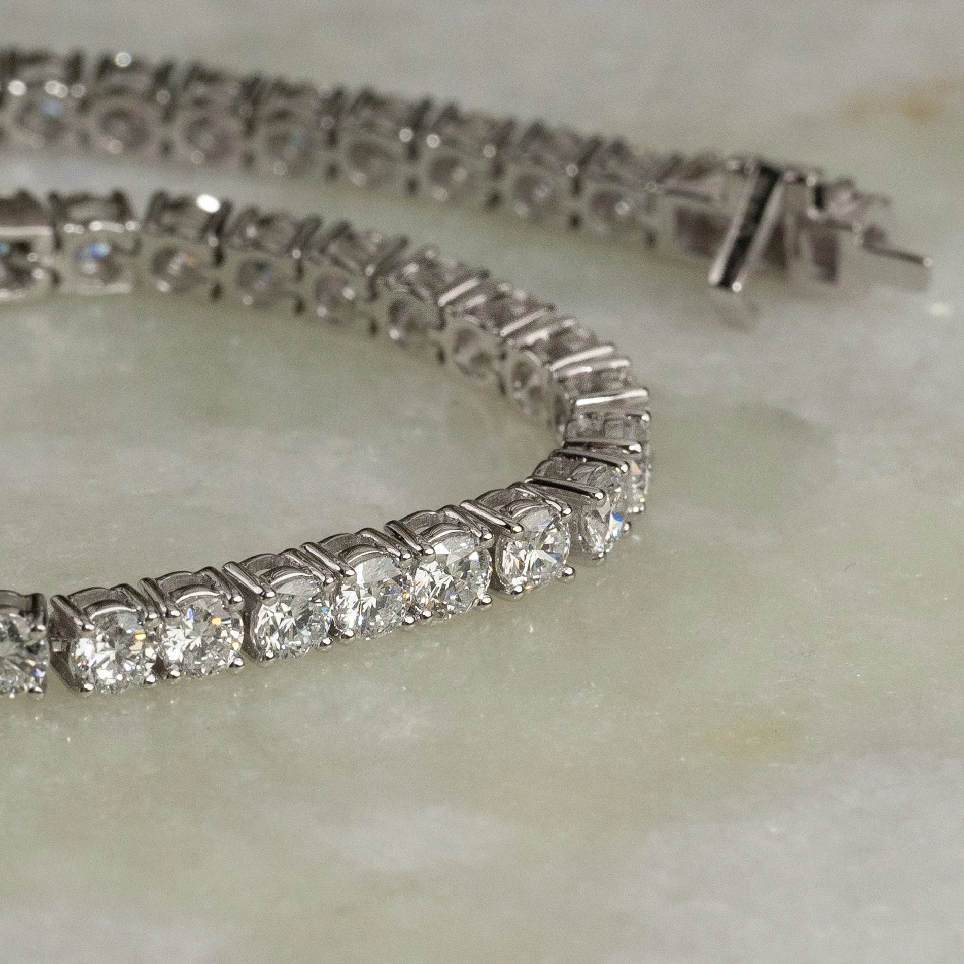 CLASSIC LAB-DIAMOND TENNIS BRACELET - 6.5ct - WG - Image 6