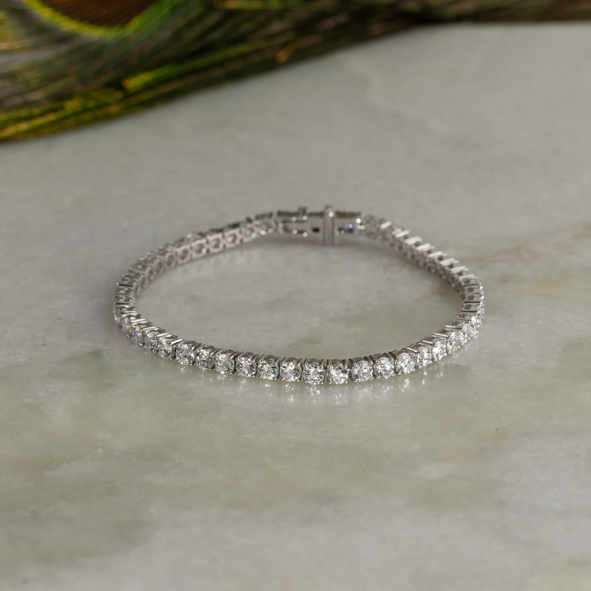 CLASSIC LAB-DIAMOND TENNIS BRACELET - 6.5ct - WG - Image 8