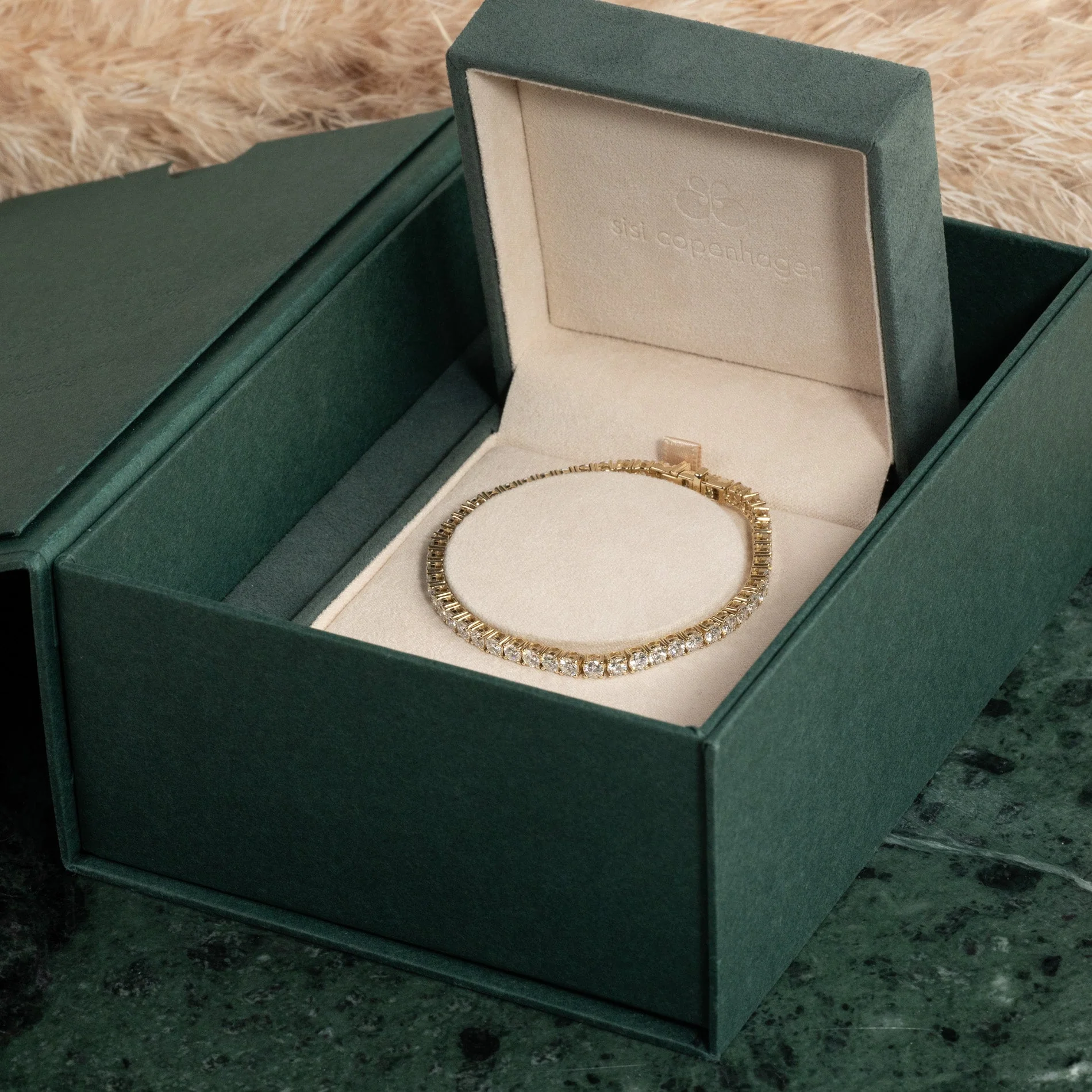 CLASSIC LAB-DIAMOND TENNIS BRACELET - 6.5ct - YG - Image 10