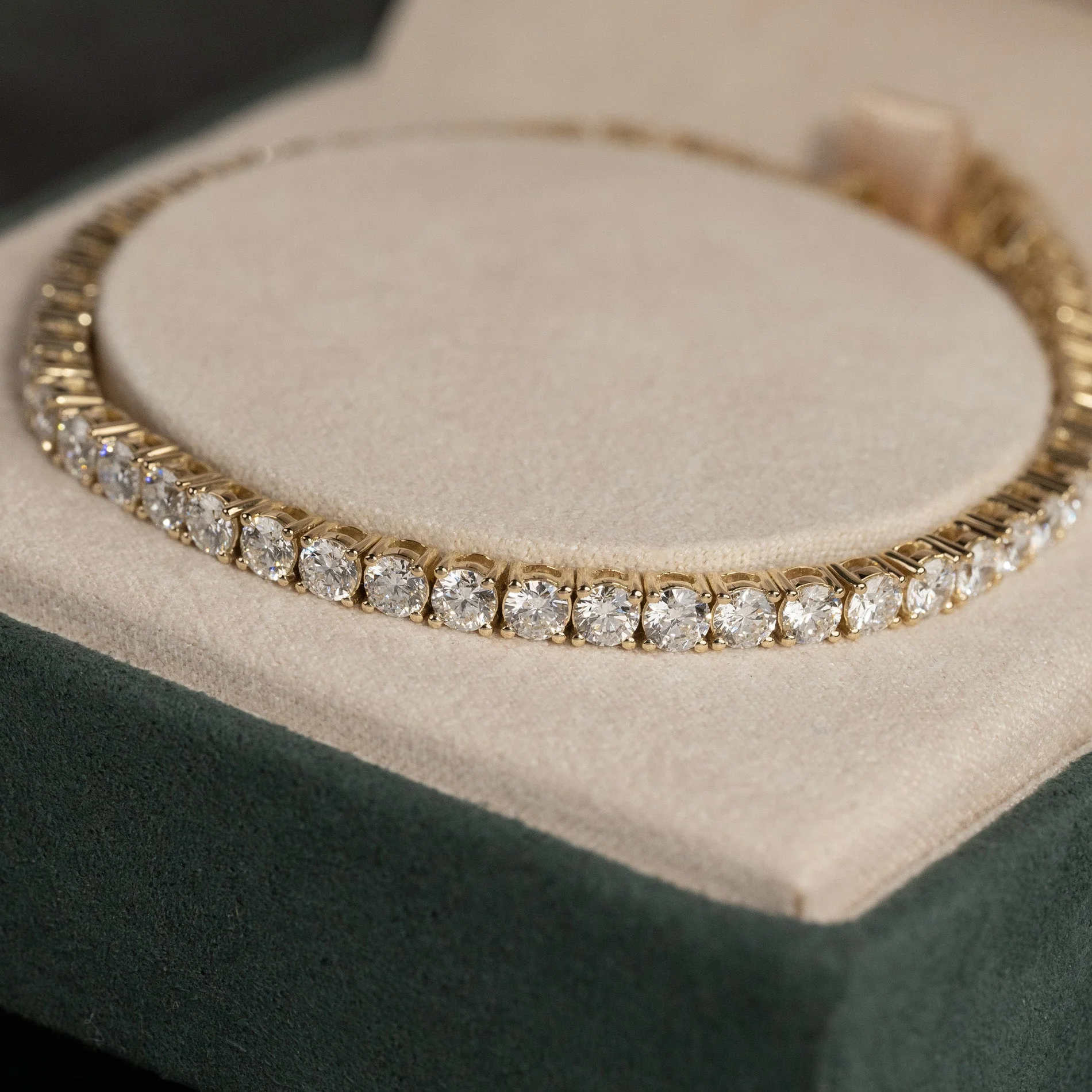 CLASSIC LAB-DIAMOND TENNIS BRACELET - 6.5ct - YG - Image 3